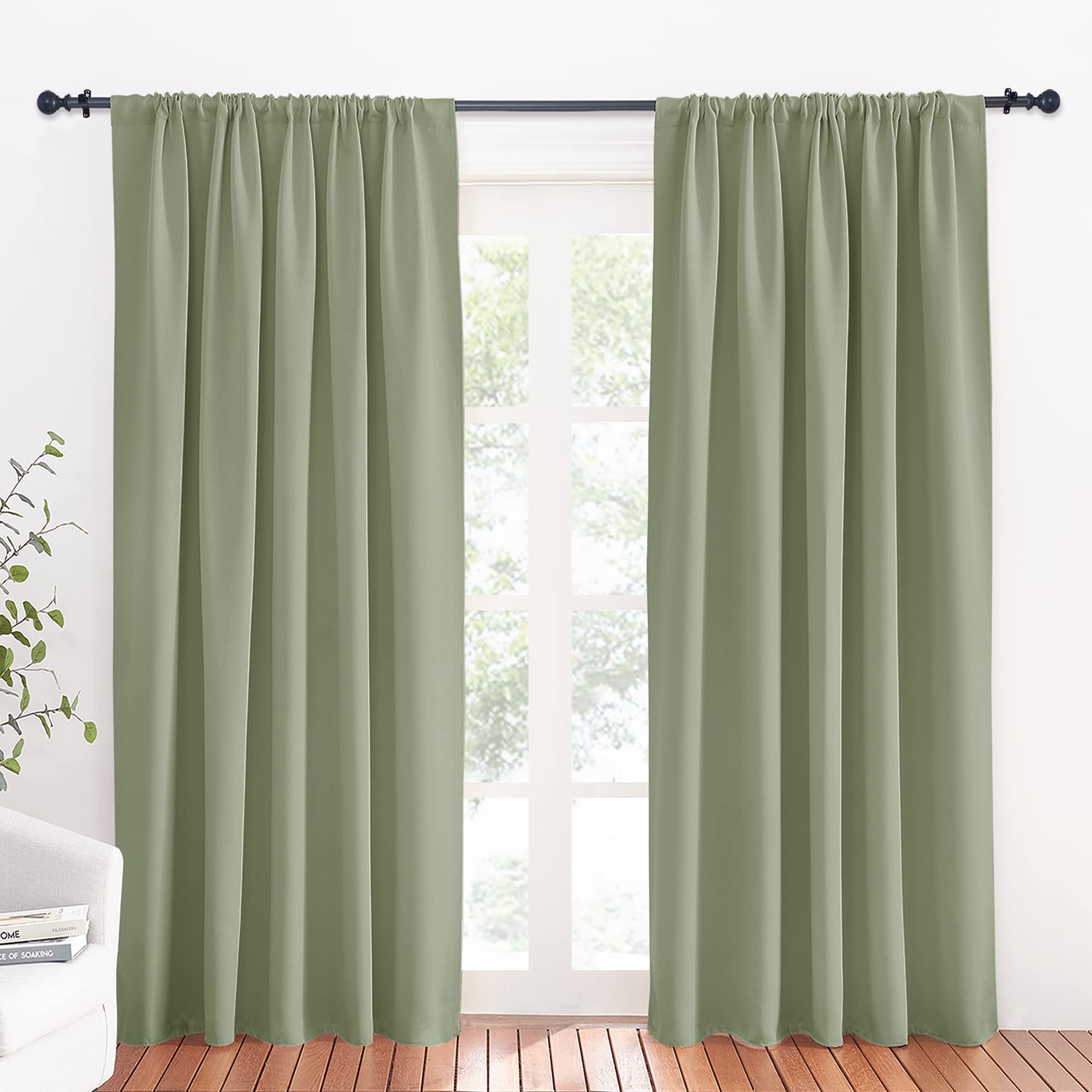 Large Blackout Curtains for Bedroom Living Room 84 inches Long (2 Count)