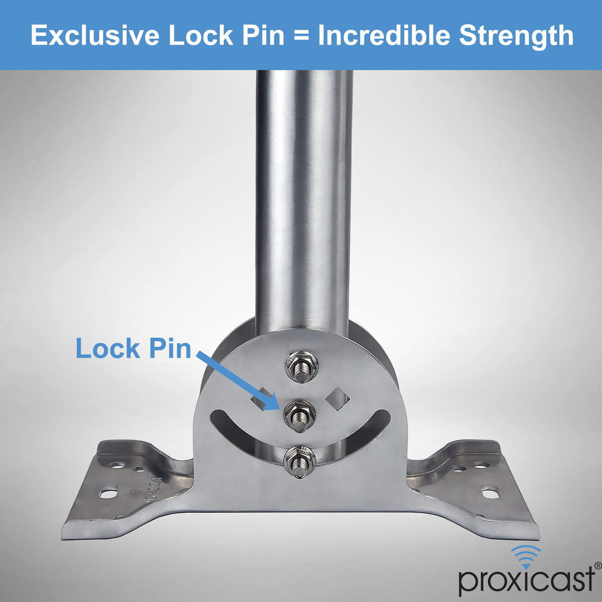 J-Max Pivot/Lock Antenna Mount Pole, Stainless Steel, 1.5"x36"