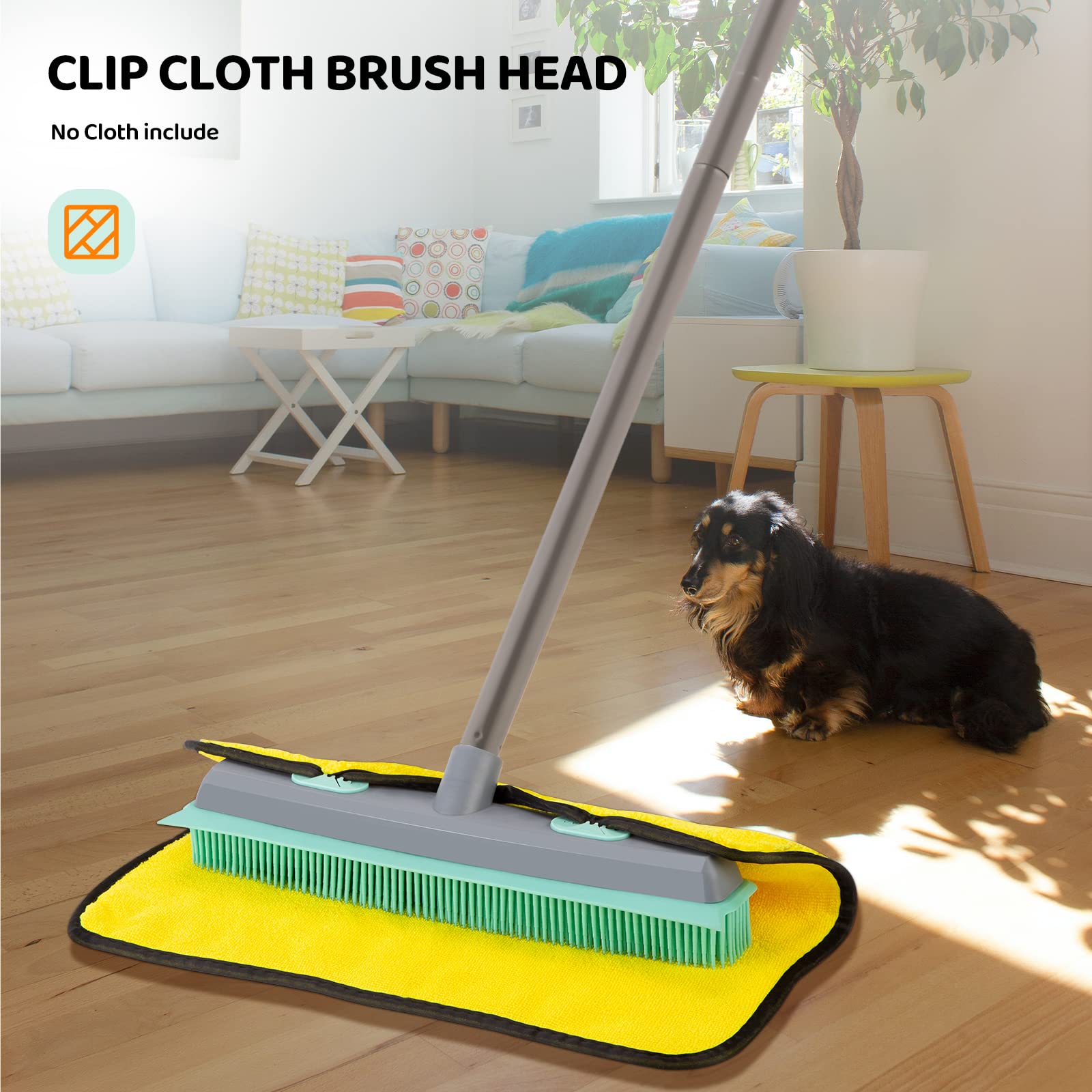 Rubber Broom Carpet Rake for Pet Hair