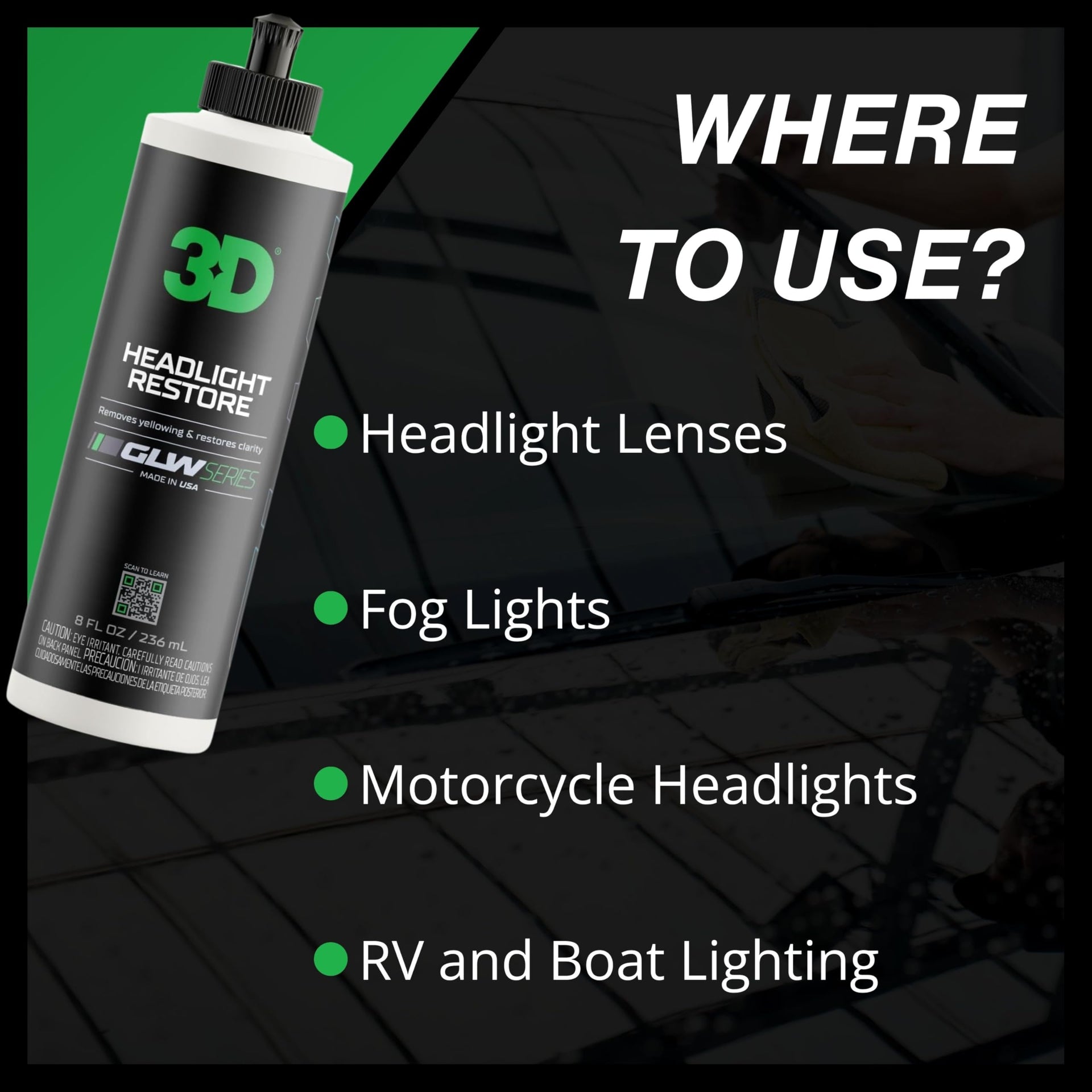 GLW Series Headlight Restore (8 Fl Oz)