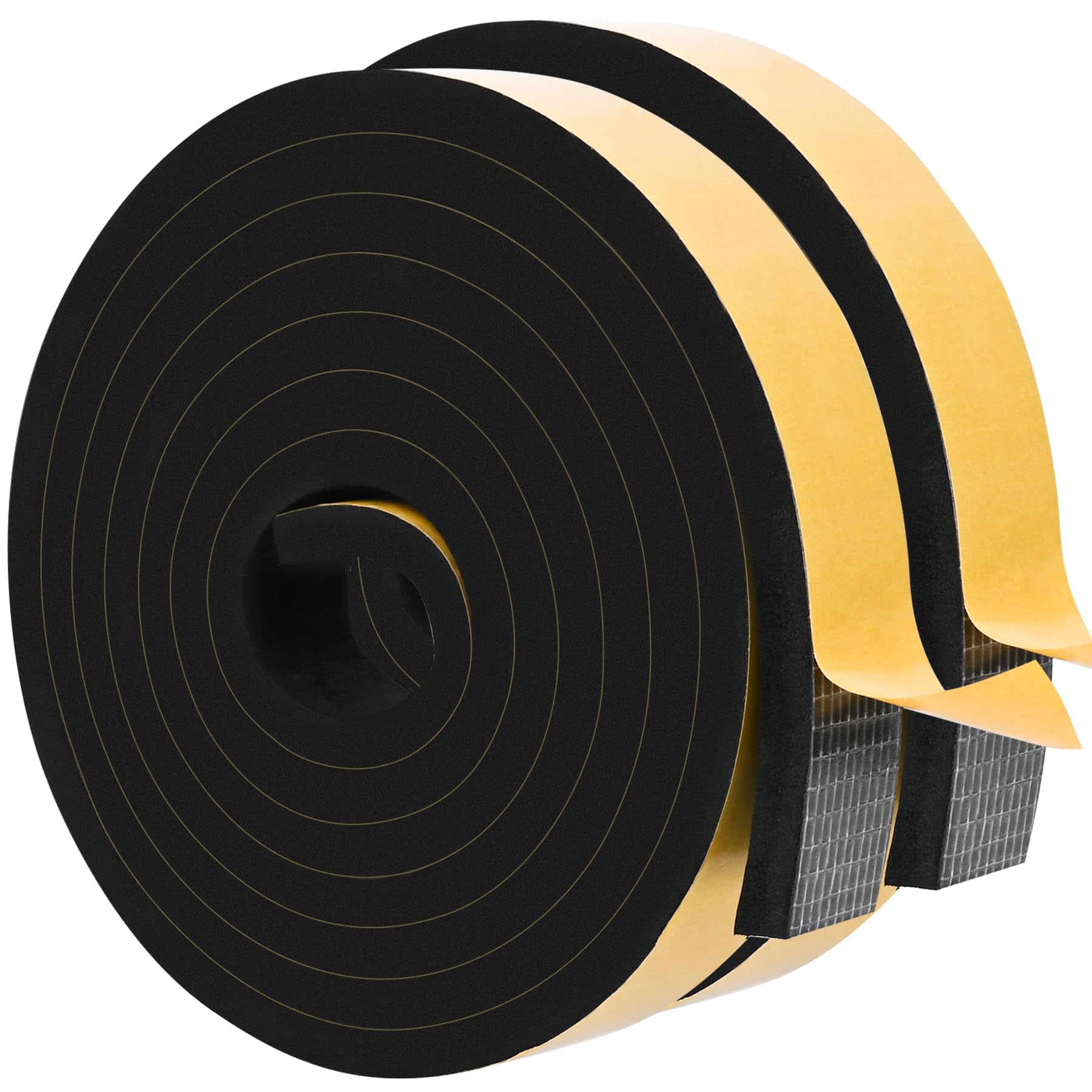 Black Door Window Weather Stripping Self Adhesive Foam Tape High Density Foam Sealing Strip Window Insulation Weatherproof Gasket Tape 1" Wide X 1 (20 Foot)