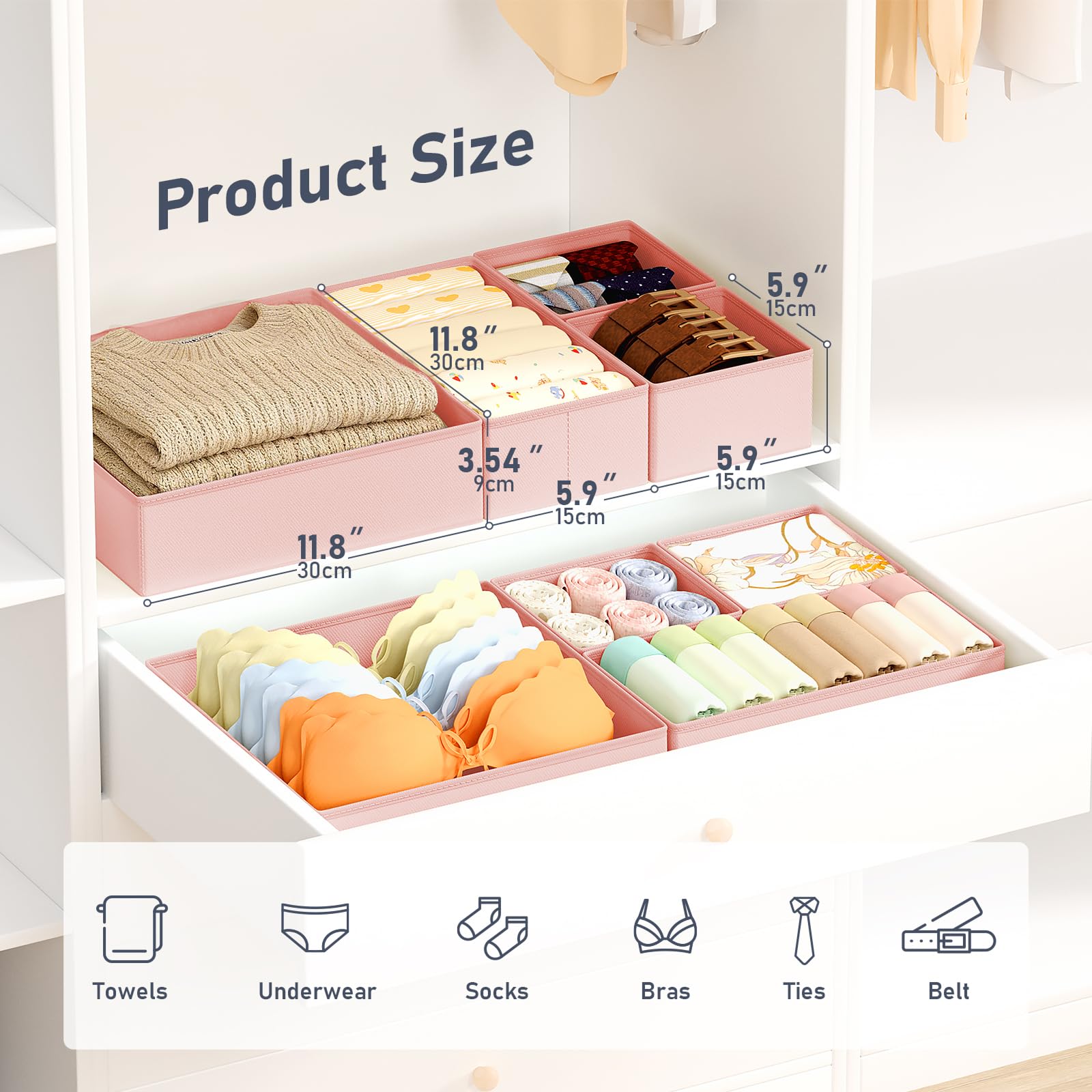 Drawer Organizer Clothes Storage (28 Count)