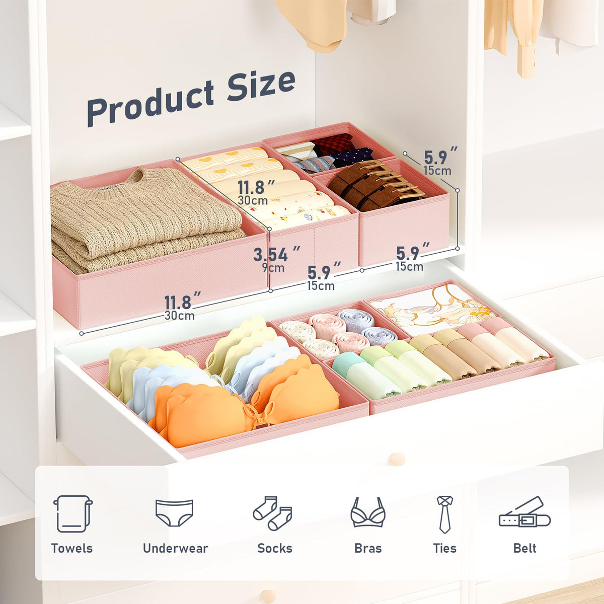 Drawer Organizer Clothes Storage (28 Count)