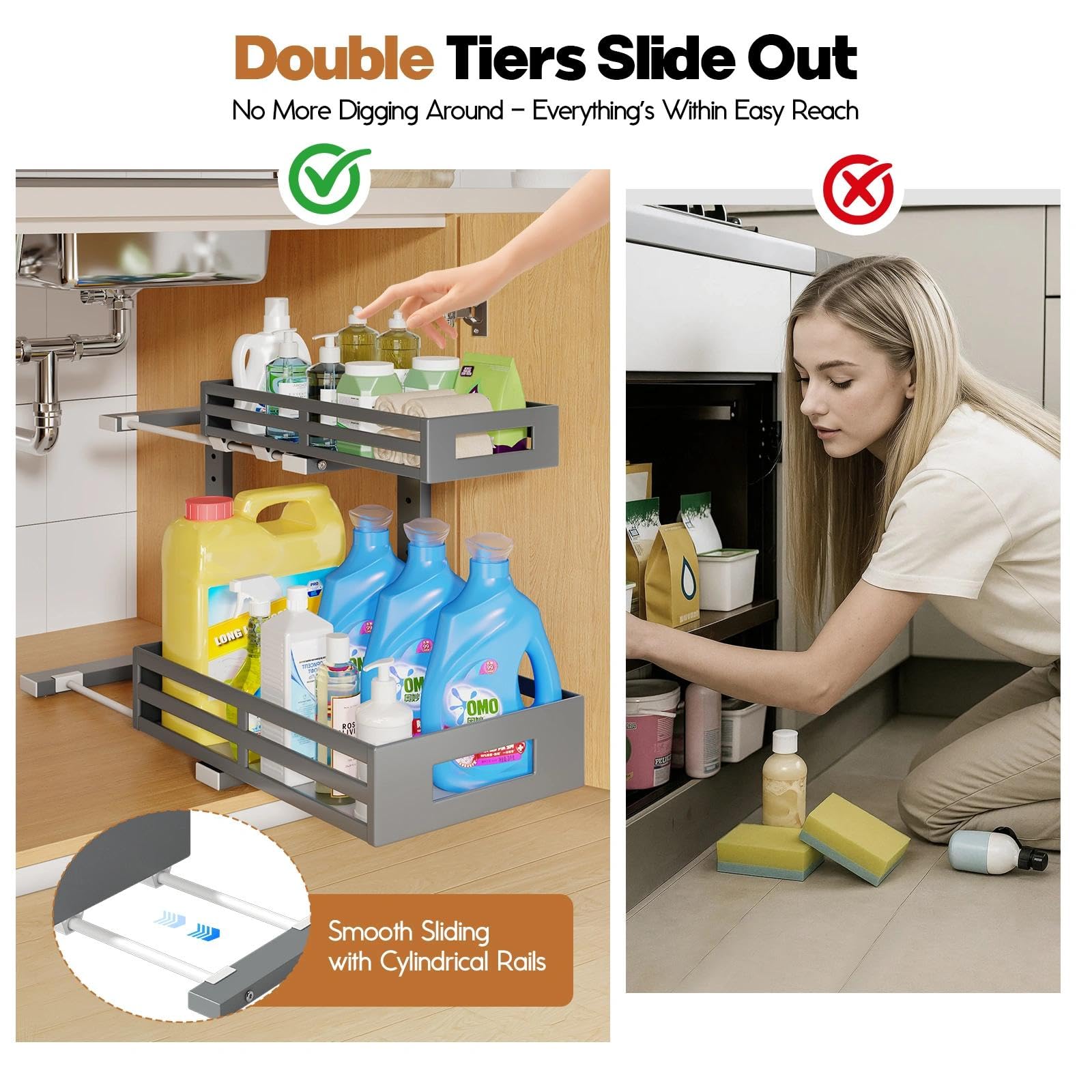 1 Pack Under Sink Organizers and Storage