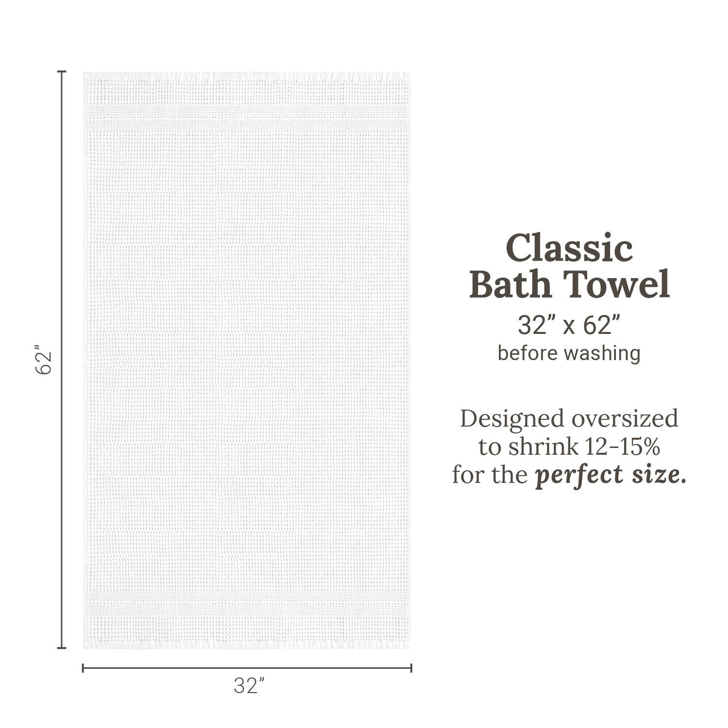 Waffle Towels for Bathroom (2 Count)