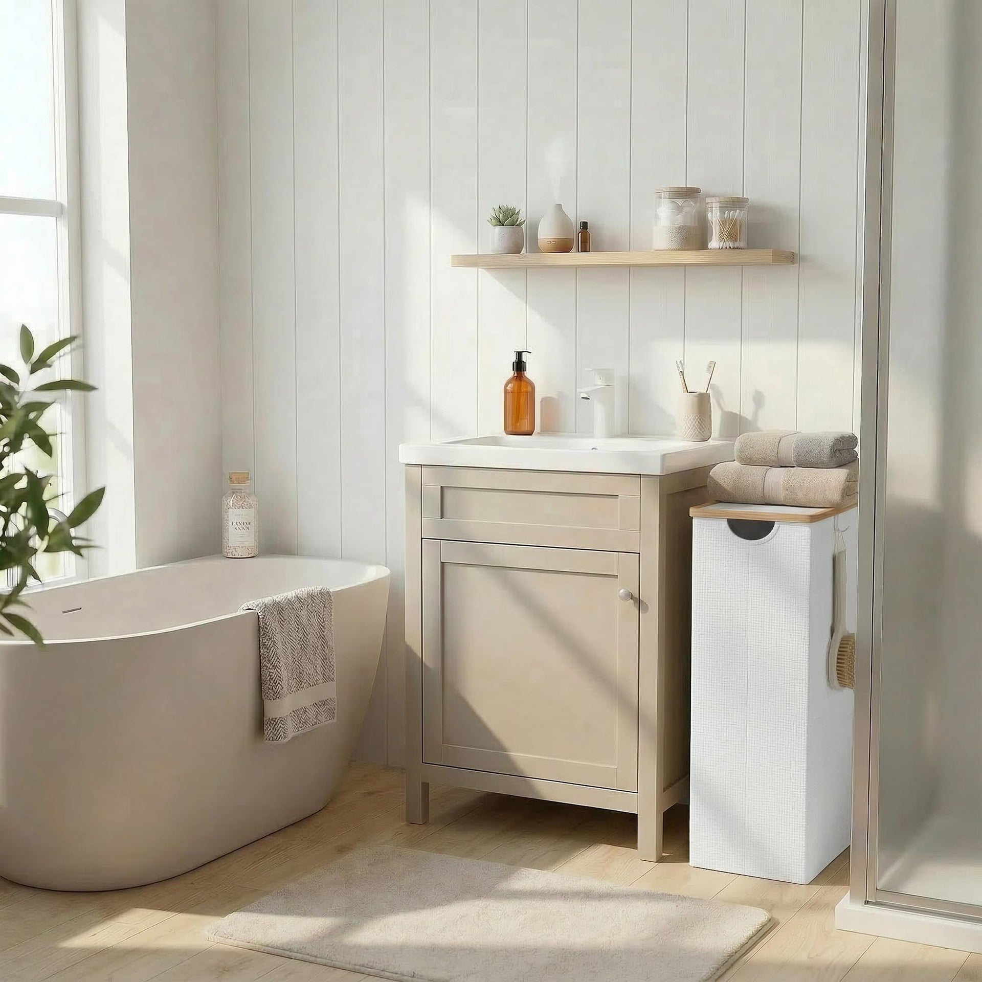Slim Laundry Basket with Lid