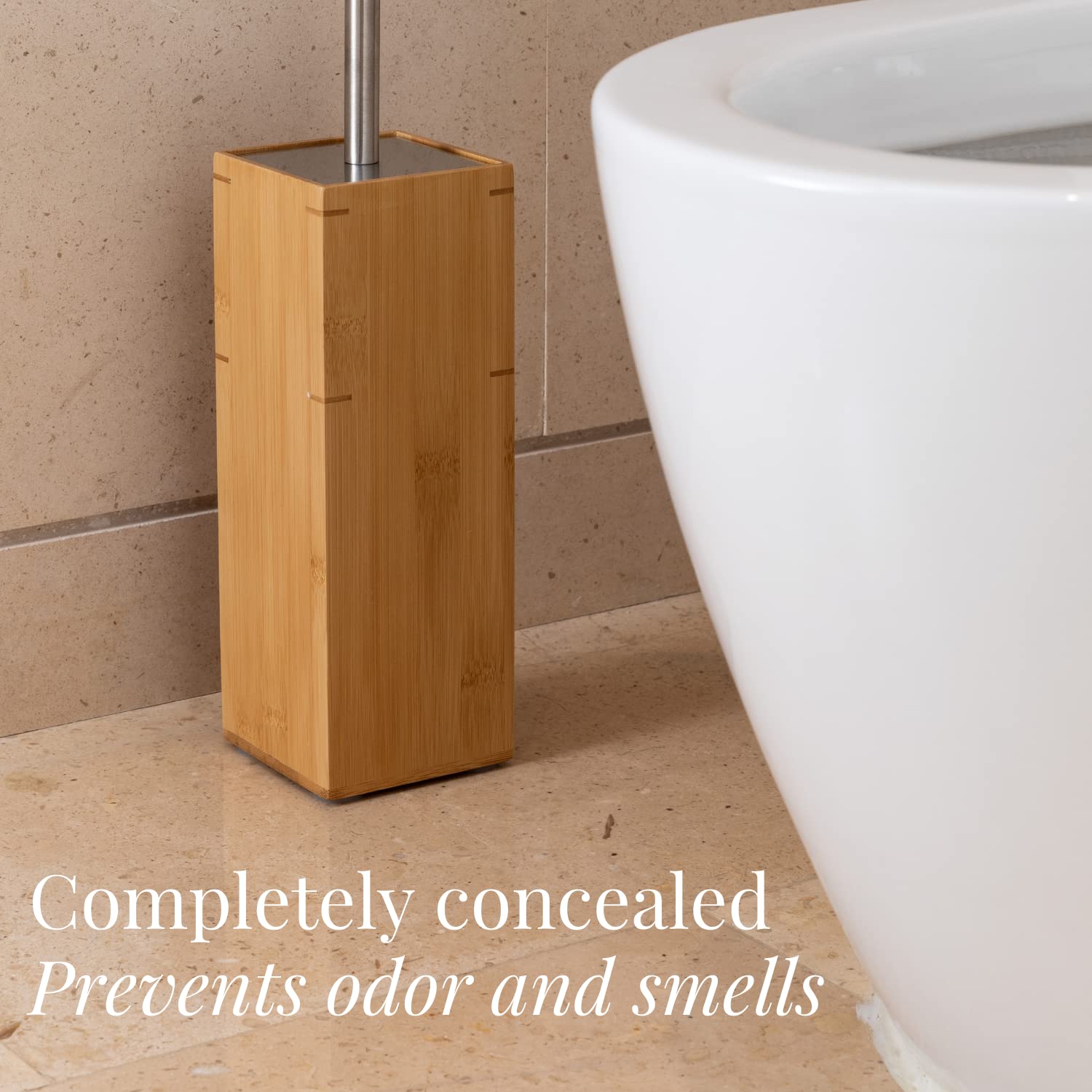Bamboo Toilet Bowl Cleaner with Holder for All Toilet Types