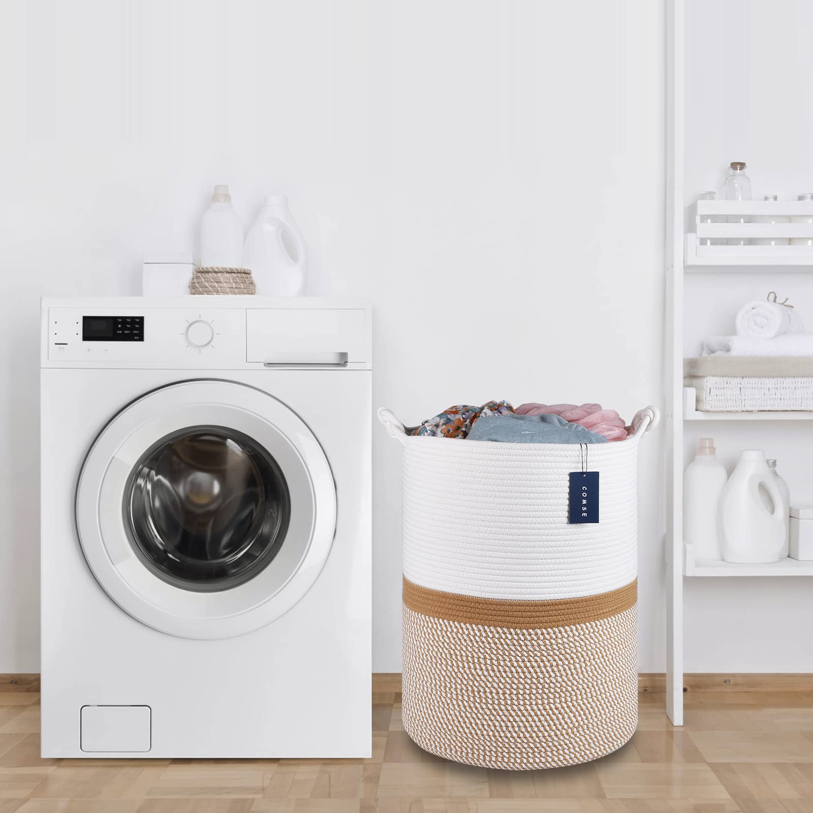 Tall Woven Blanket & Laundry Basket