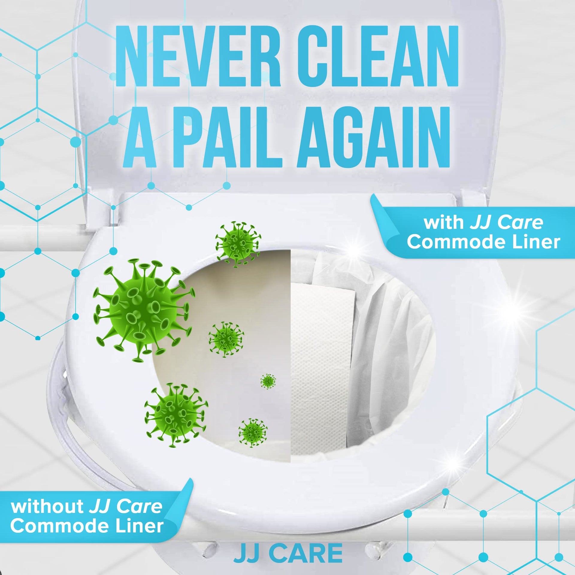 Bedside Commode Liners with Absorbent Pads (90 Count)