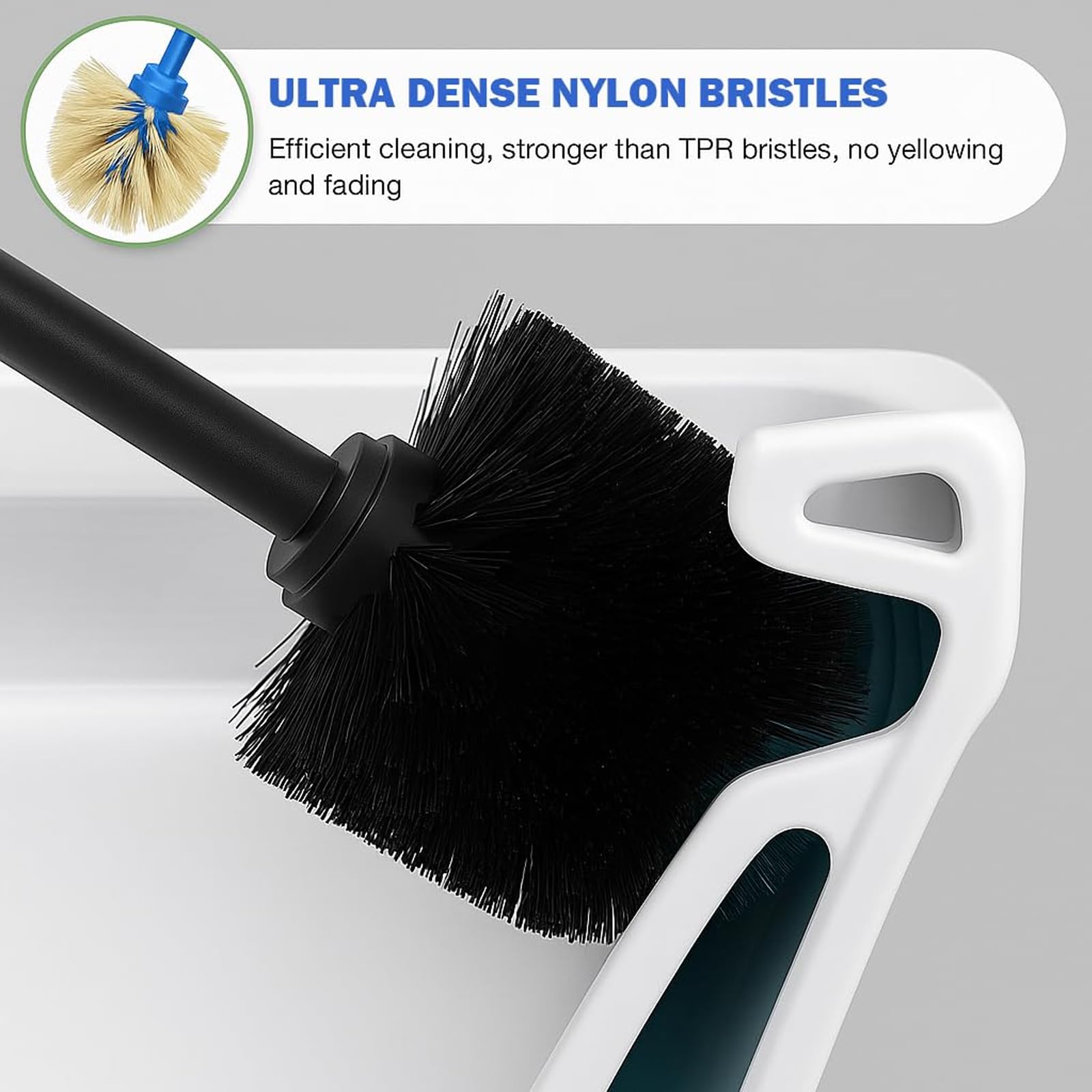 Brushed Nickel Toilet Brush and Holder Set