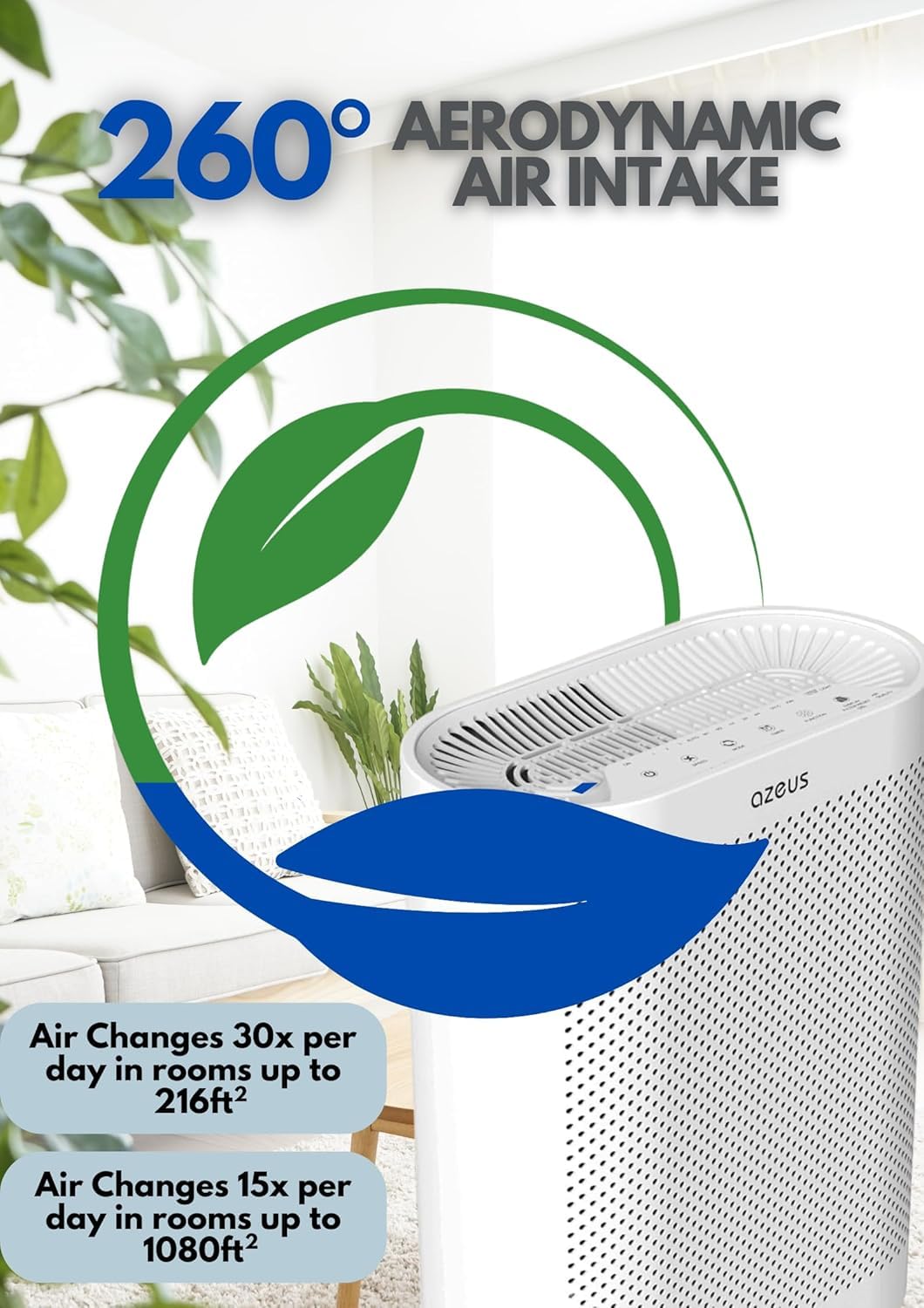 Air Purifier for Large Rooms Up to 2160 Sq Ft