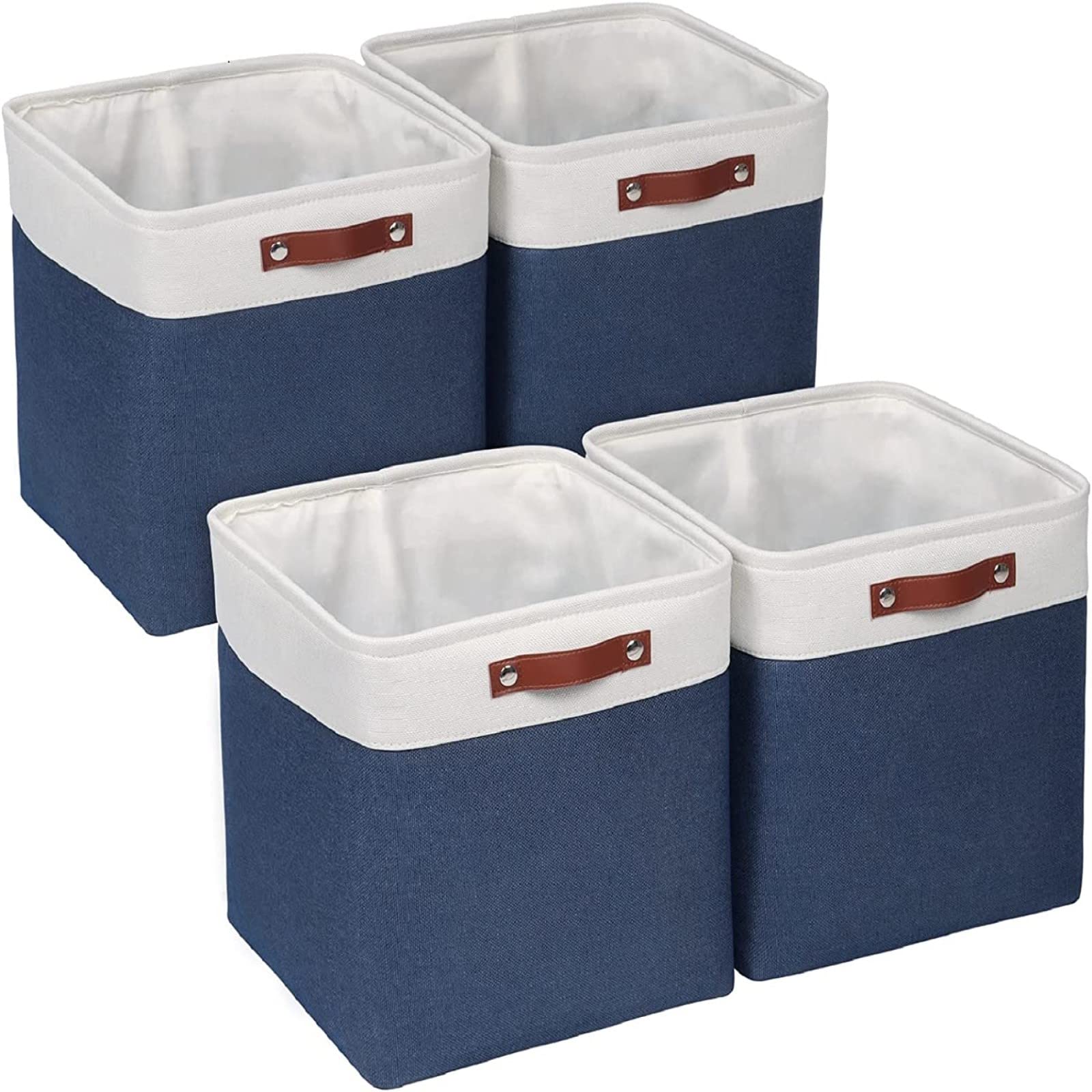 Fabric Cube Storage Bins for Shelves (4 Count)