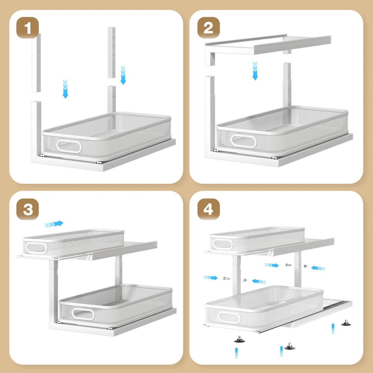 2 Pack 18.5 IN Depth Under Sink Organizer With Next (2 Count)