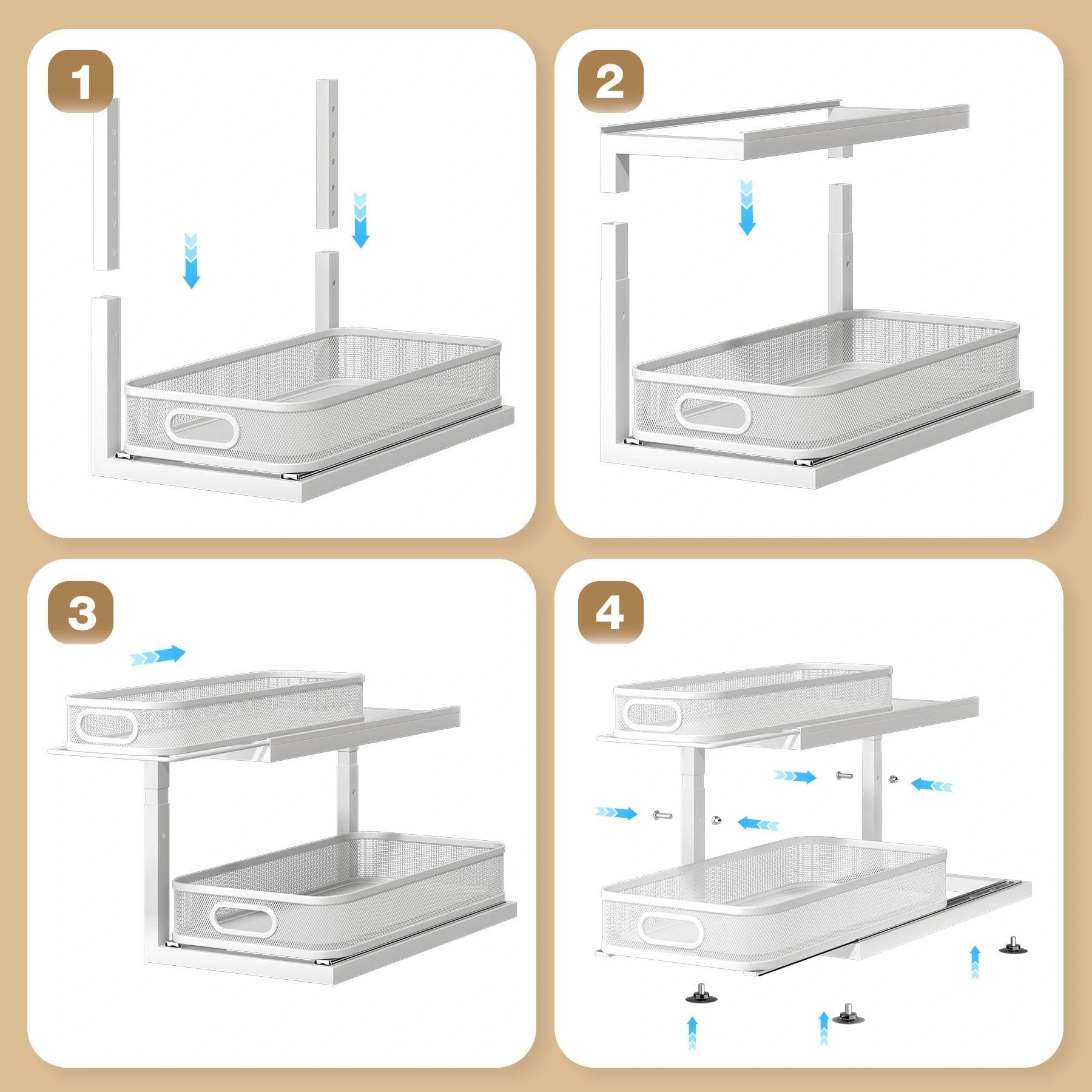 2 Pack 18.5 IN Depth Under Sink Organizer With Next (2 Count)