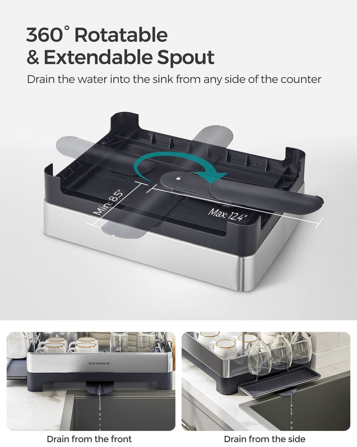 2 Tier Dish Drying Rack for Kitchen Counter