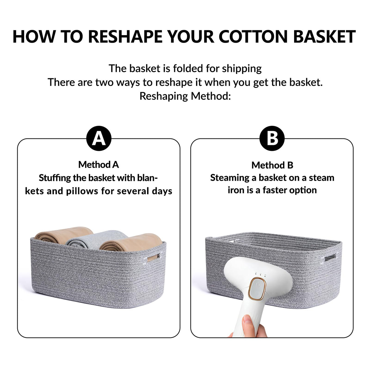 Large Storage Baskets for Organizing (4 Count)