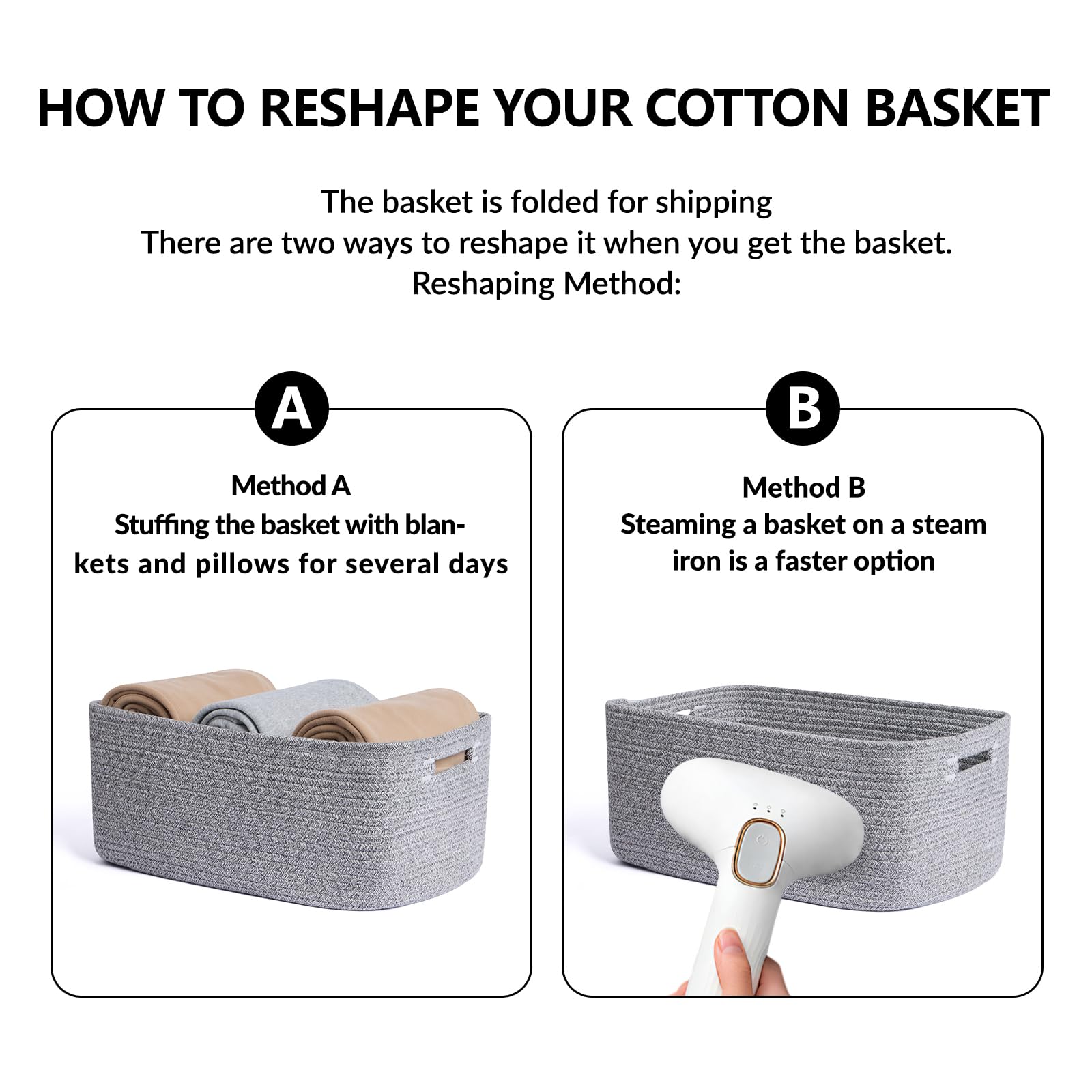 Large Storage Baskets for Shelves (3 Count)
