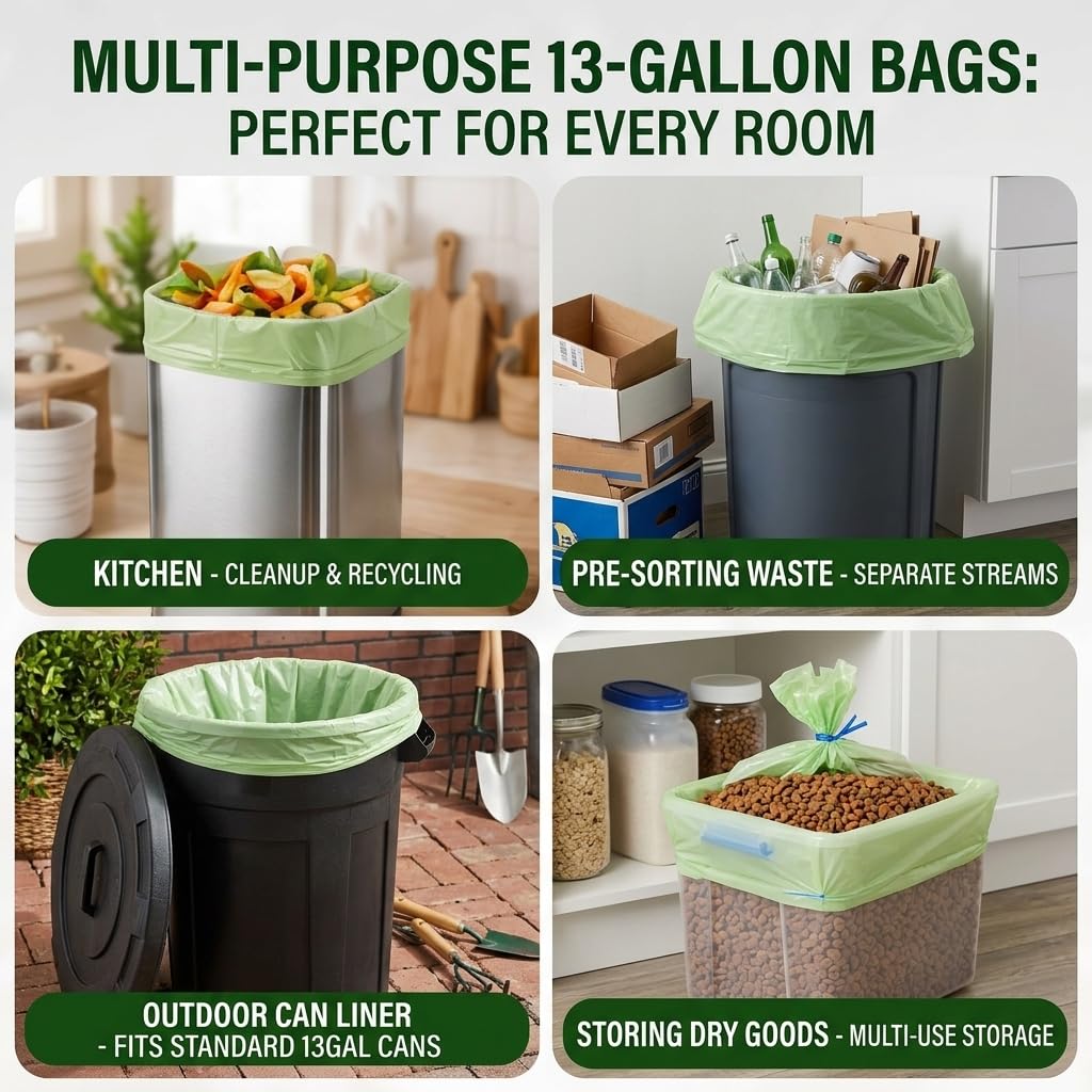 13 Gallon Compostable Trash Bags (50 Count)