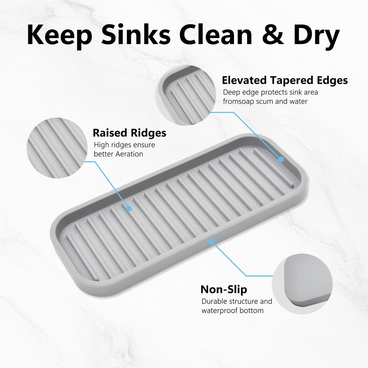 Silicone Sponge Holder for Kitchen Sink (2 Count)