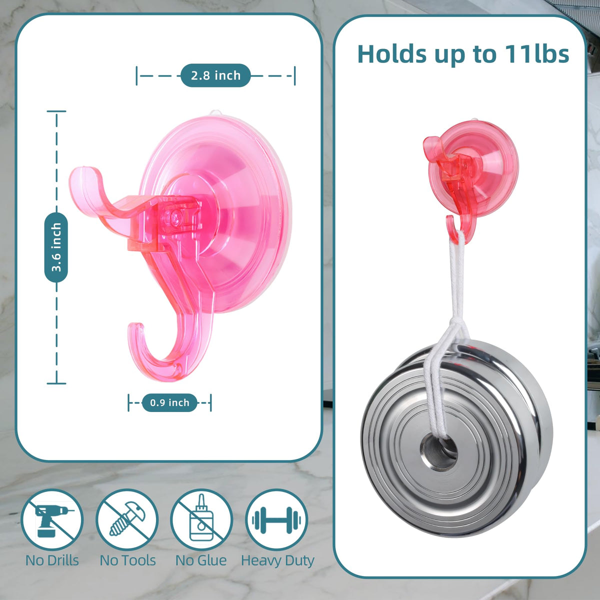Suction Cup Hooks for Shower (5 Count)