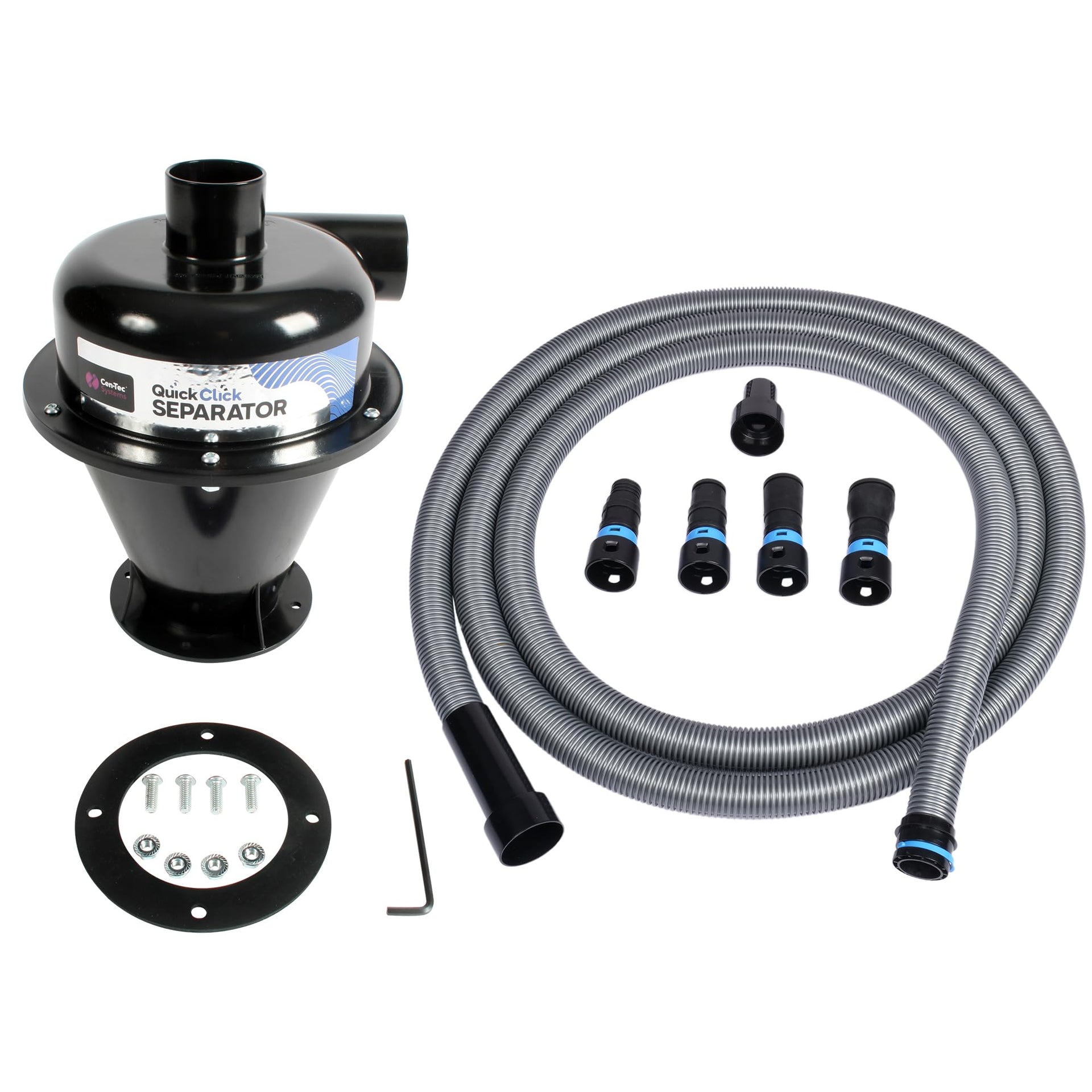 Quick Click Dust Separator and 16 Ft. Hose for Home and Shop Vacuums with Expanded Multi