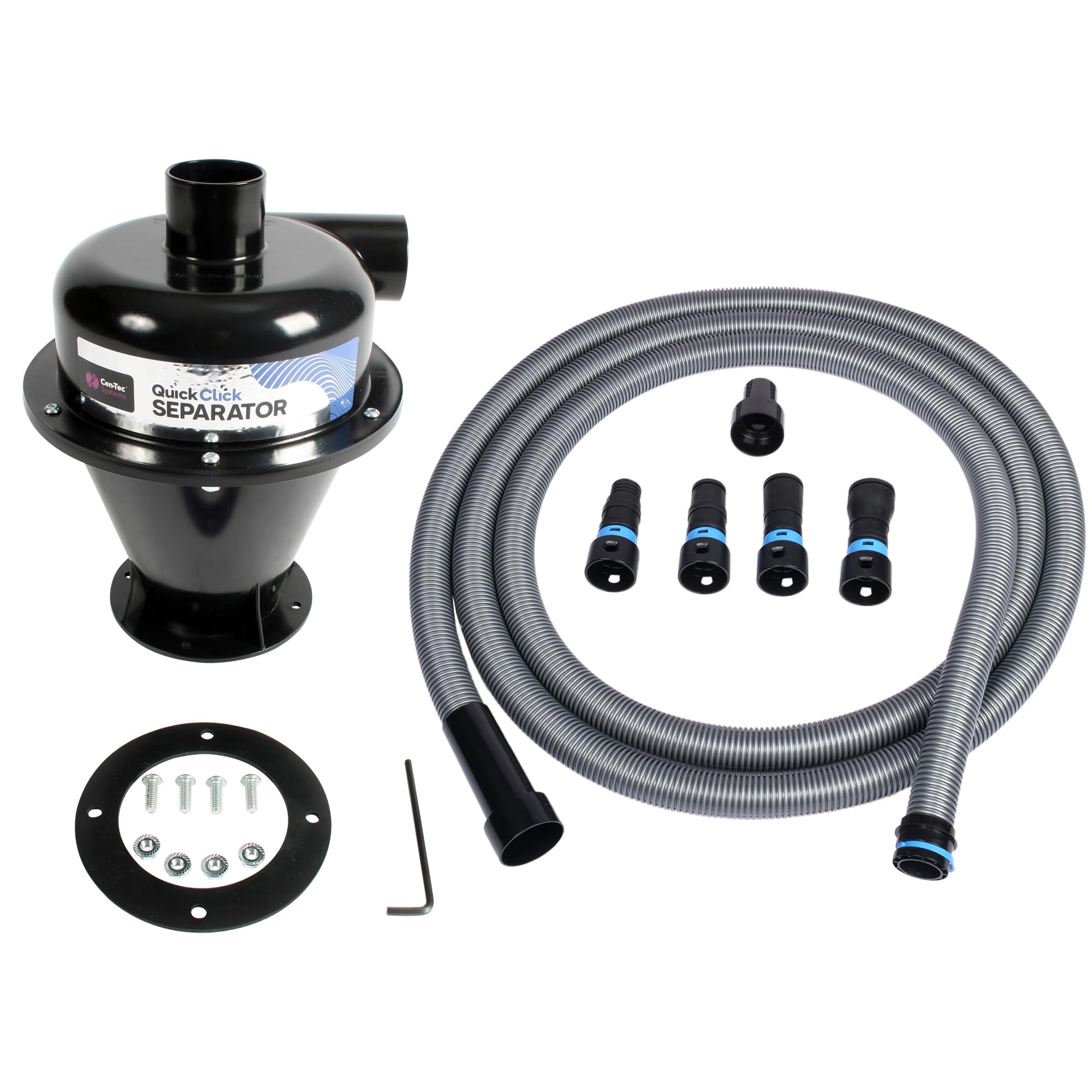 Quick Click Dust Separator and 16 Ft. Hose for Home and Shop Vacuums with Expanded Multi