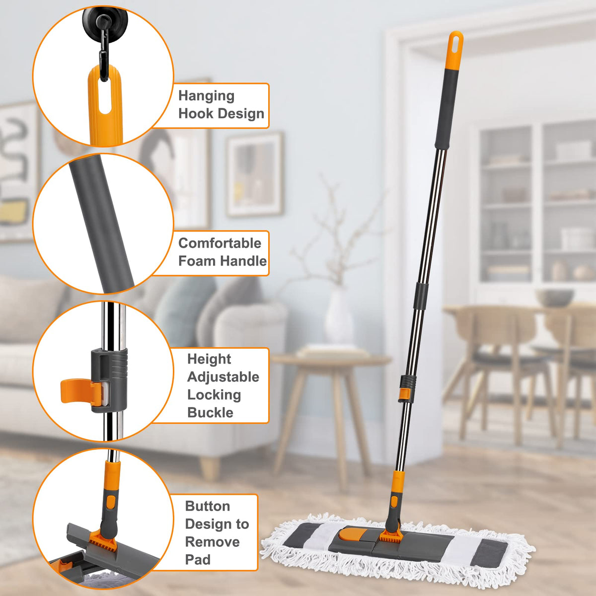 26" Commercial Dust Mop for Floor Cleaning (2 Count)
