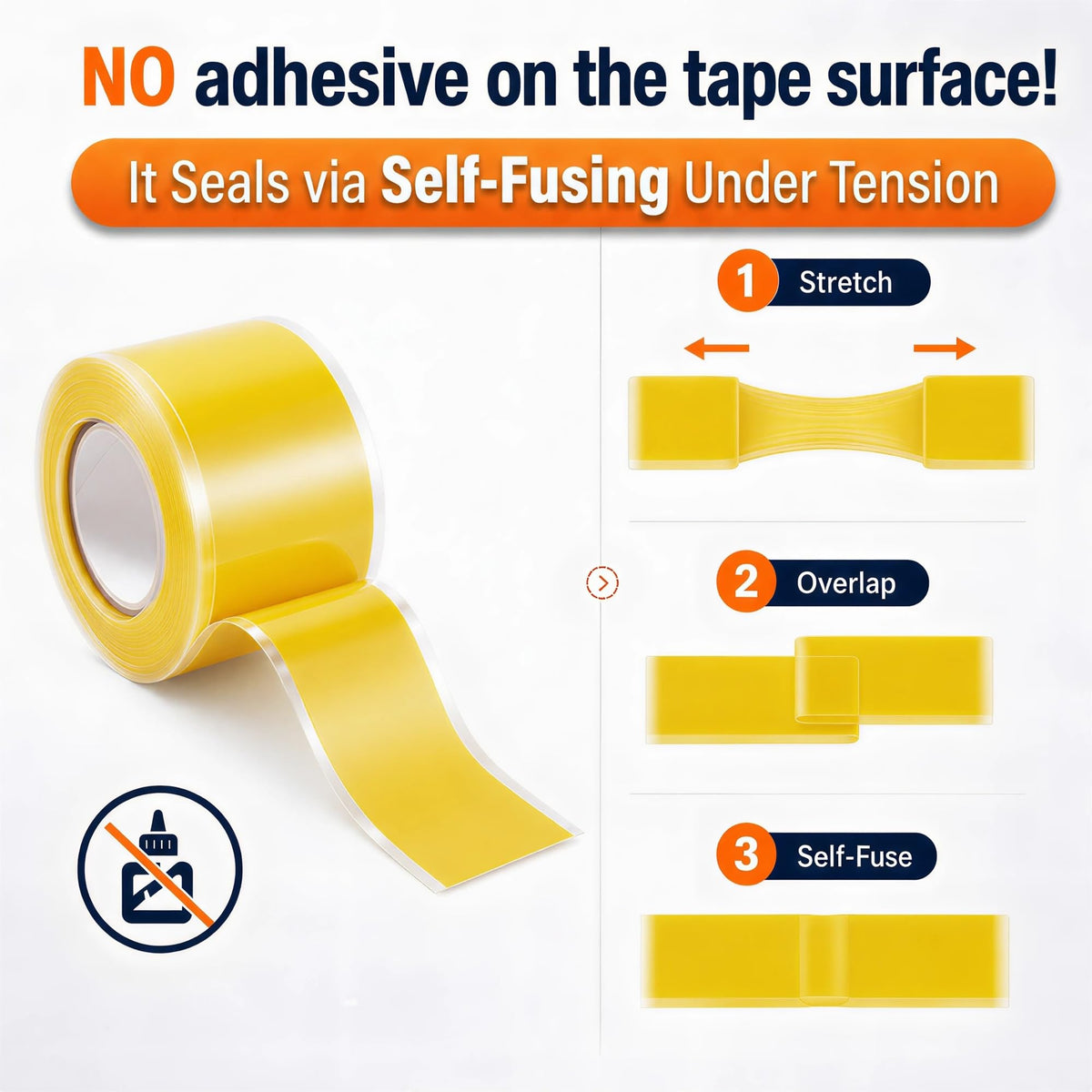 Self Fusing Silicone Tape 2 Rolls Emergency Plumbing Repair 1 In x 10 Ft (2 Count)