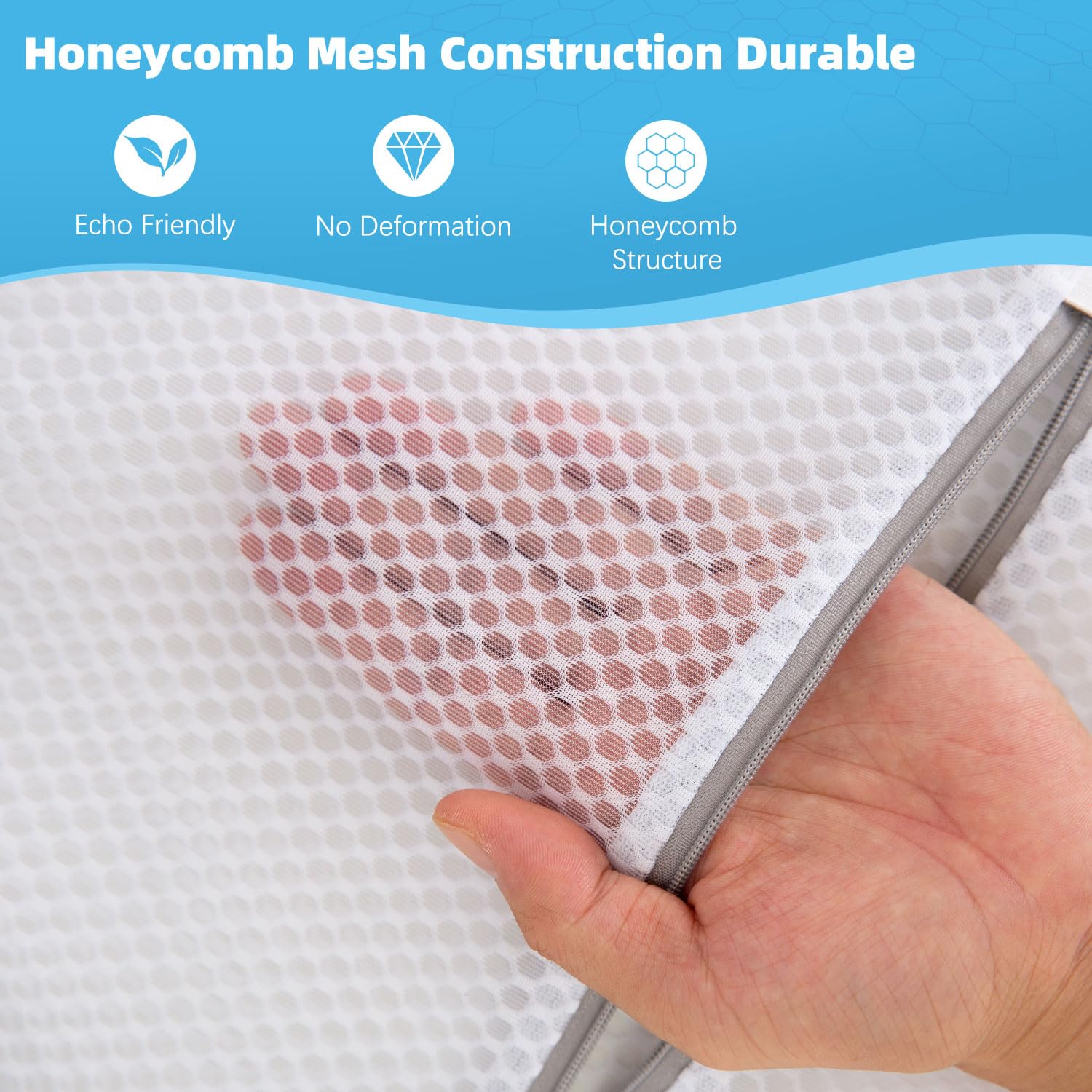 Honeycomb Mesh Laundry Bags for Delicates (12 Count)