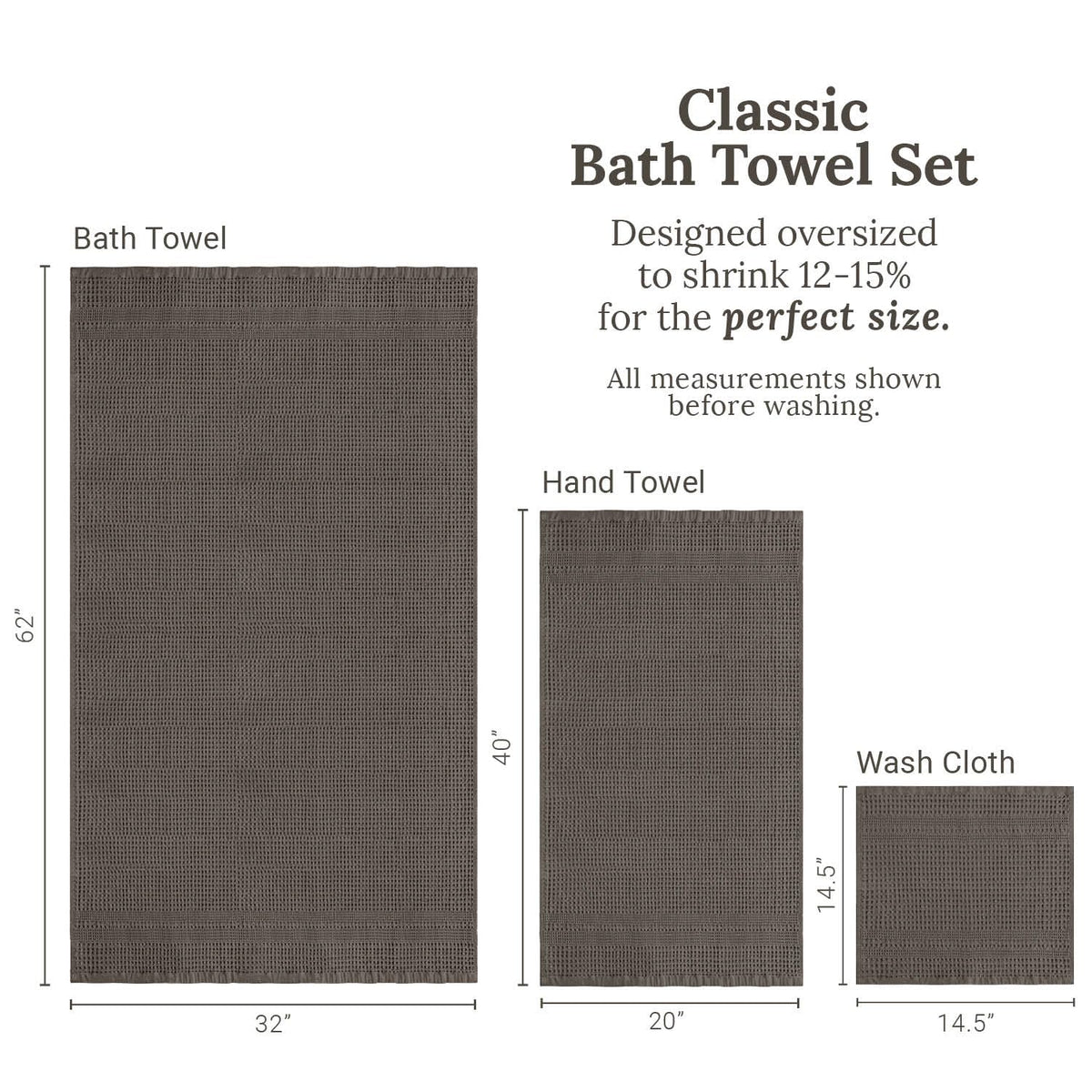 Waffle Towel Set Quick Dry Thin