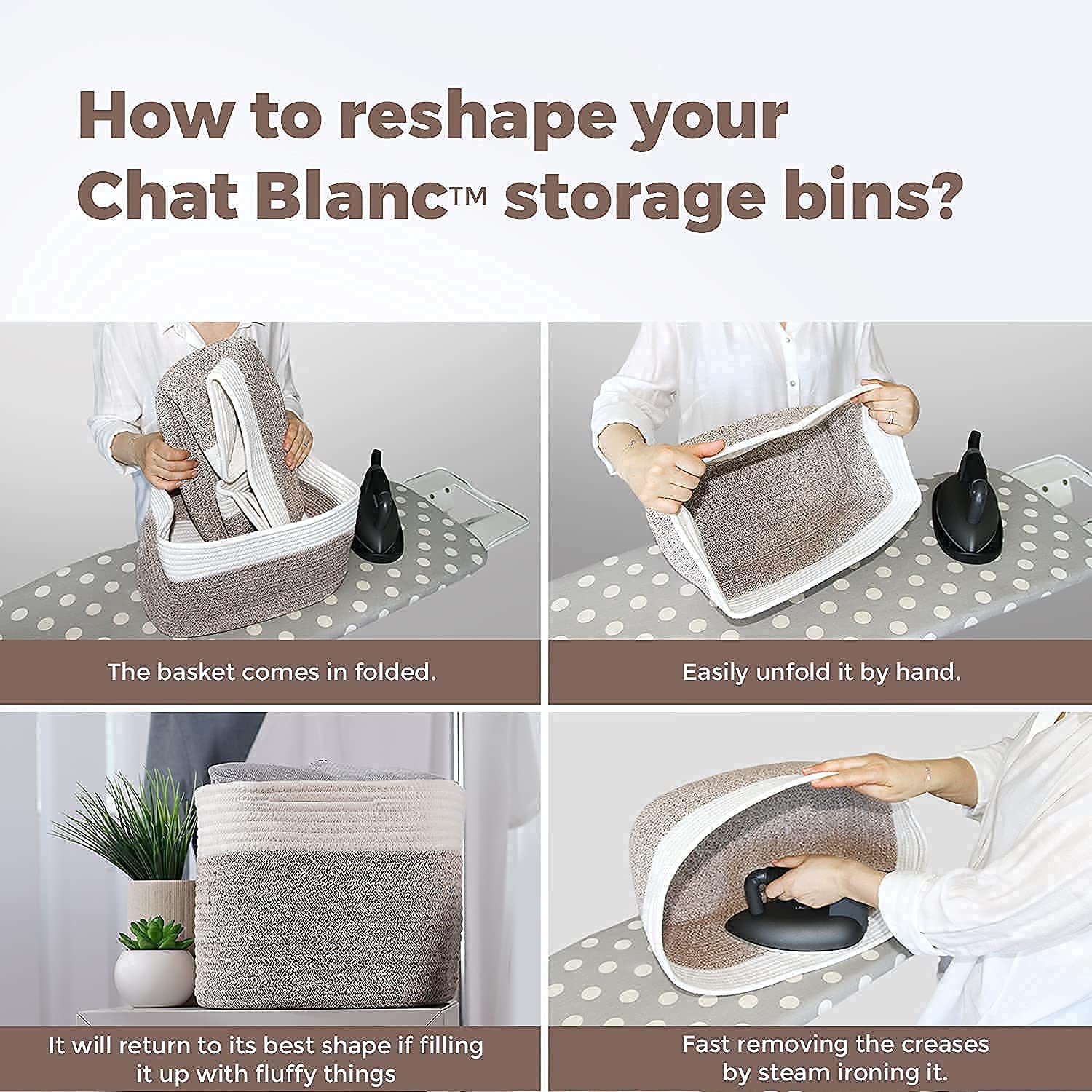Cotton Rope Baskets for Organizing (3 Count)