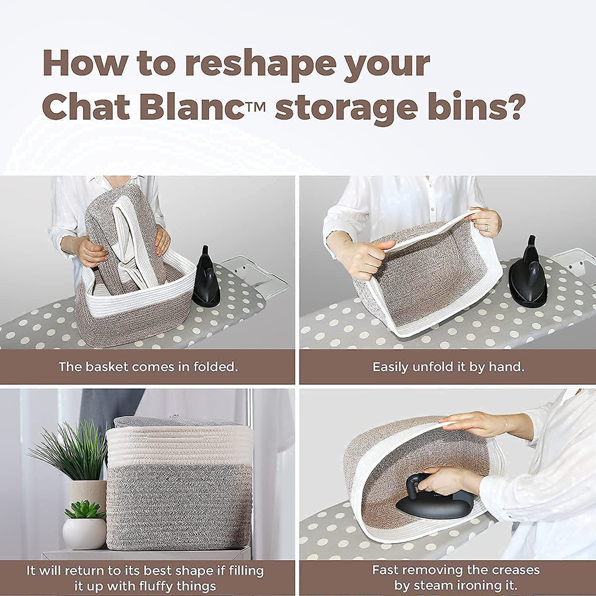 Cotton Rope Baskets for Organizing (3 Count)