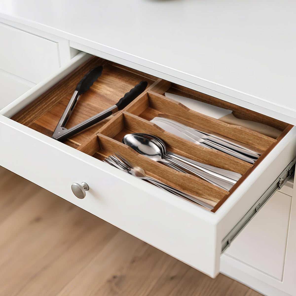 Acacia Wood Silverware Drawer Organizer