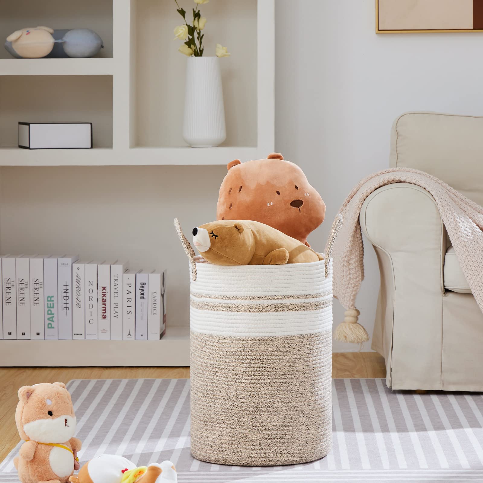 58L Tall Woven Laundry Basket Hamper