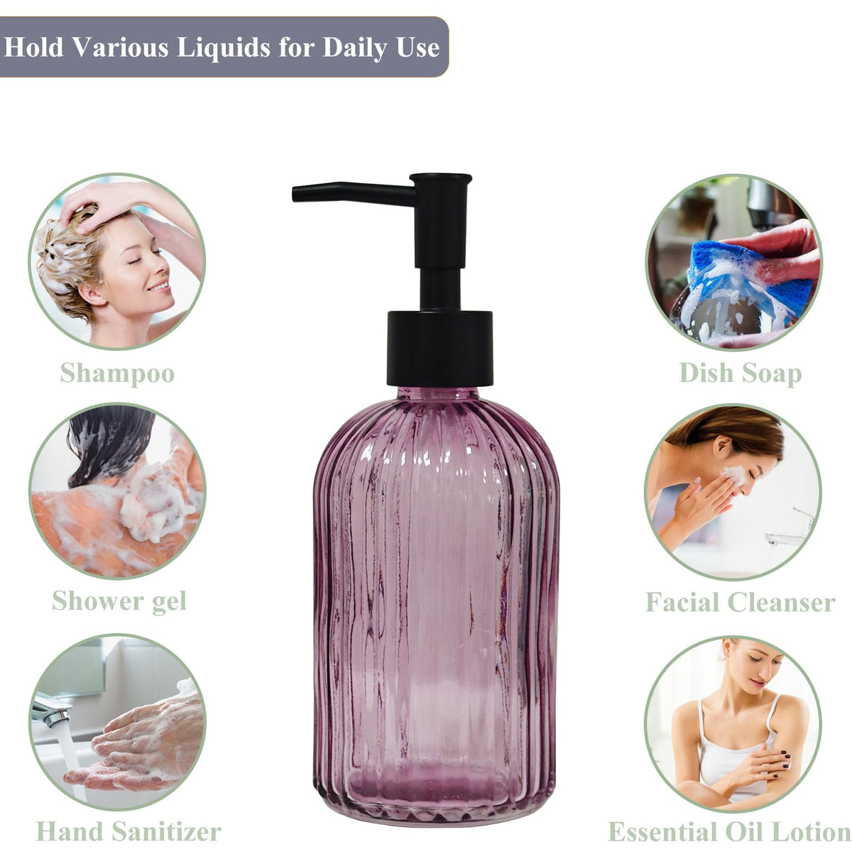 Black Pump Glass Soap Dispenser