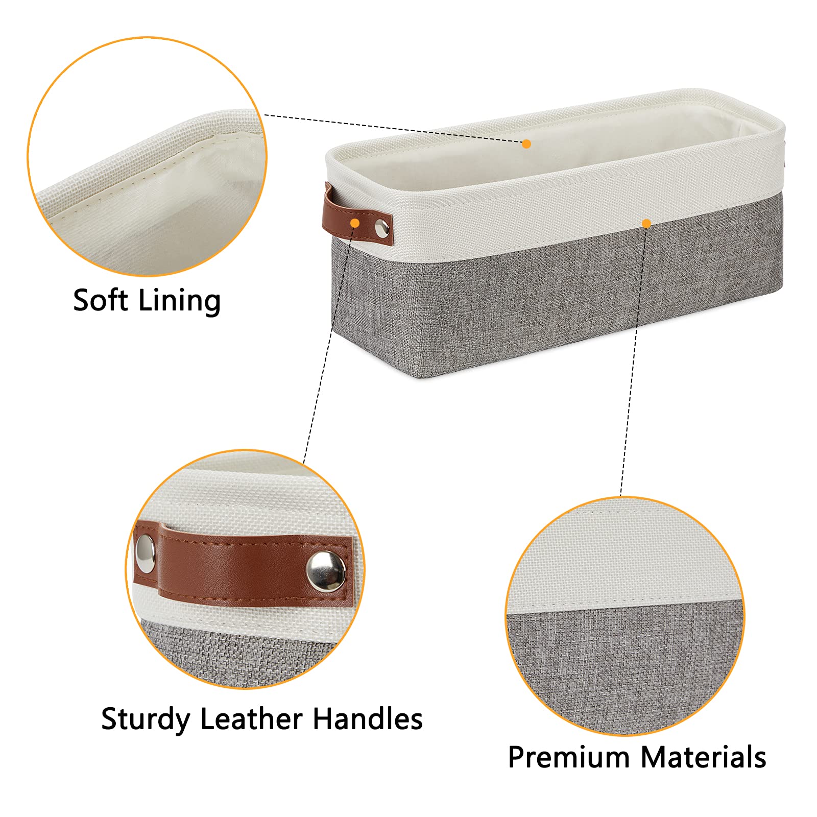 Small Storage Baskets 15"x6"x5.5" (2 Count)