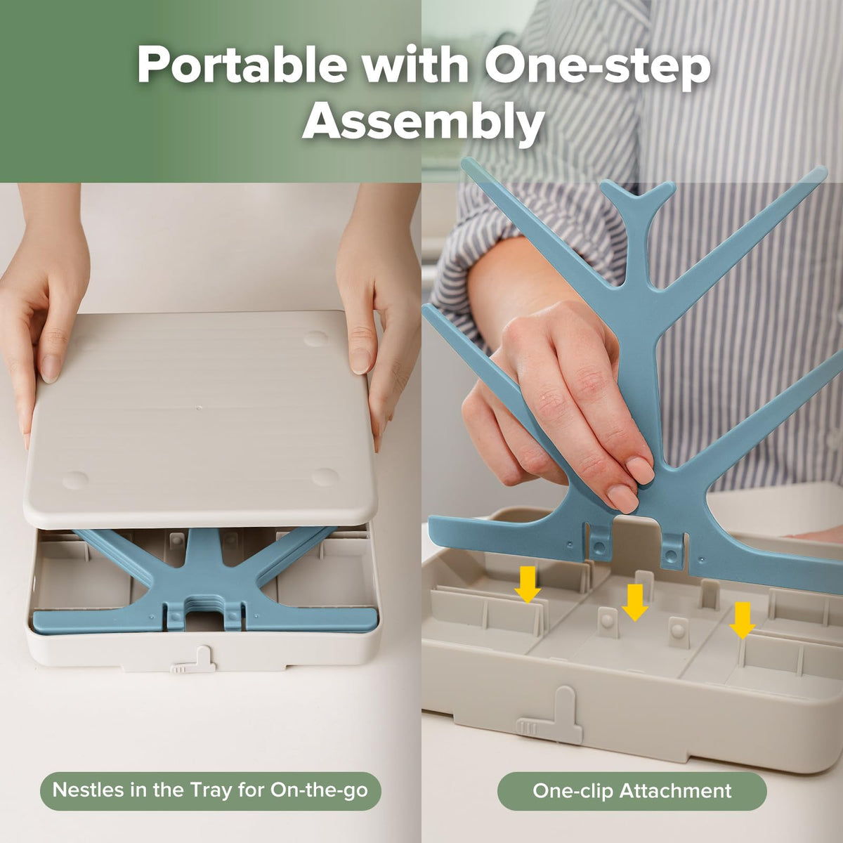 Portable Baby Bottle Drying Rack with Tray