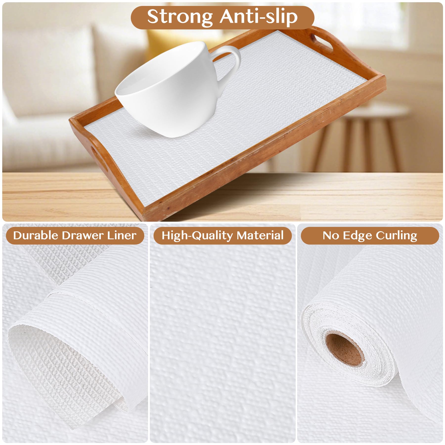 Non Adhesive Shelf and Drawer Liner for Kitchen Cabinets