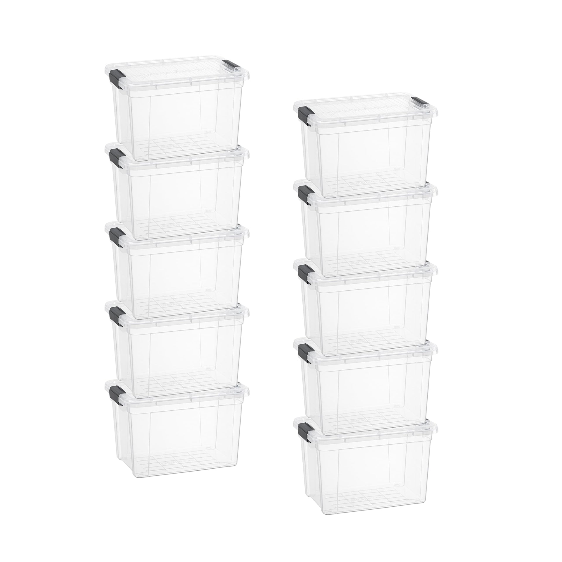 4.75 Quart Clear Plastic Storage Boxes with Lids (10 Count)