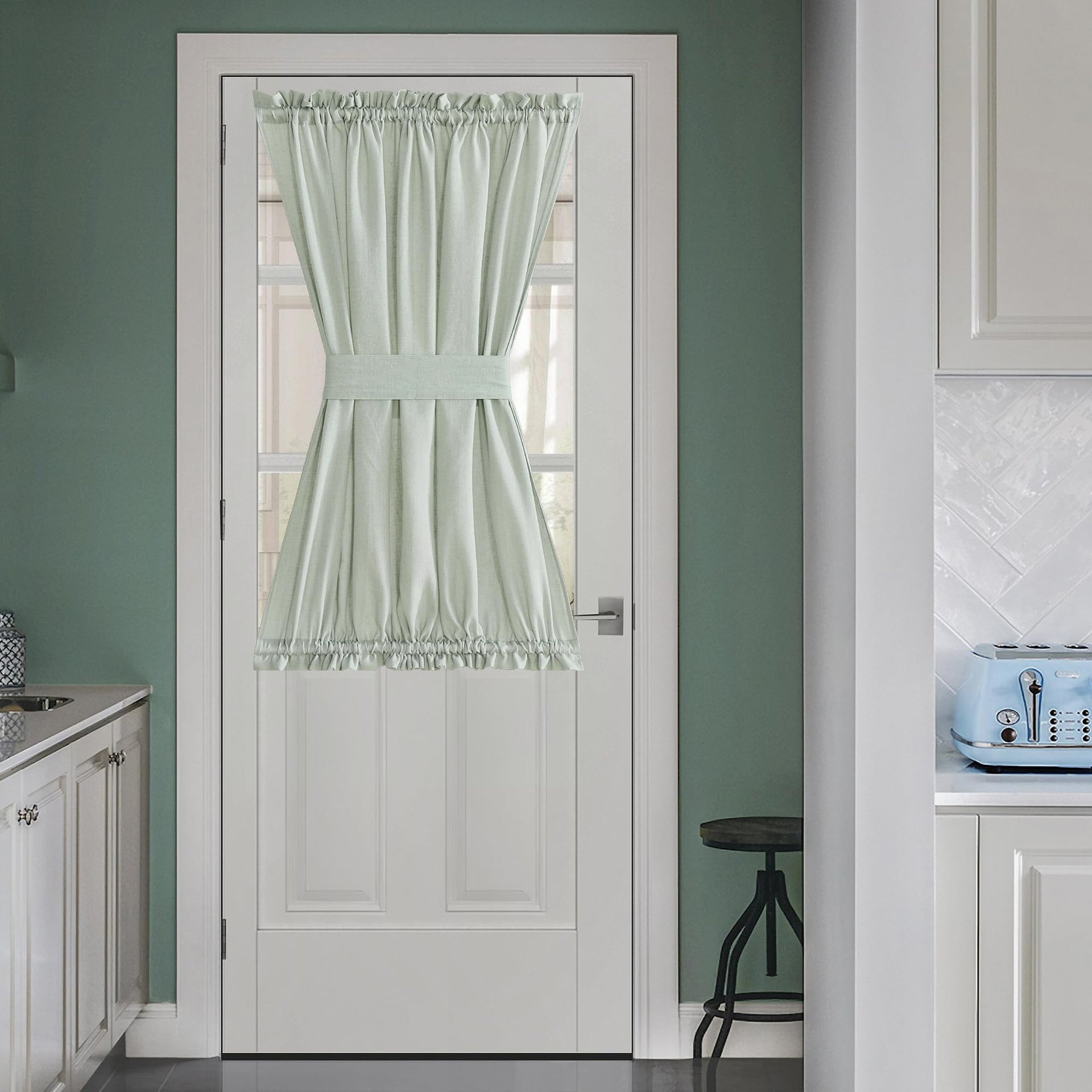 Sage Green Curtains Door Curtains for Kitchen Window
