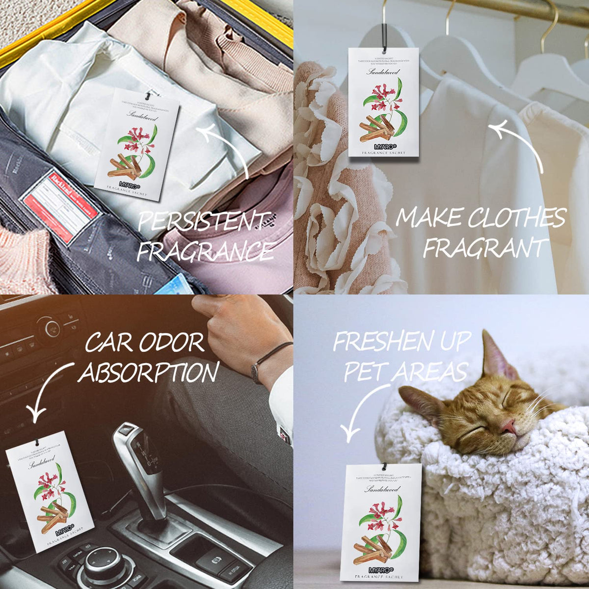 12 Pack Sandalwood Scented Sachets (12 Count)