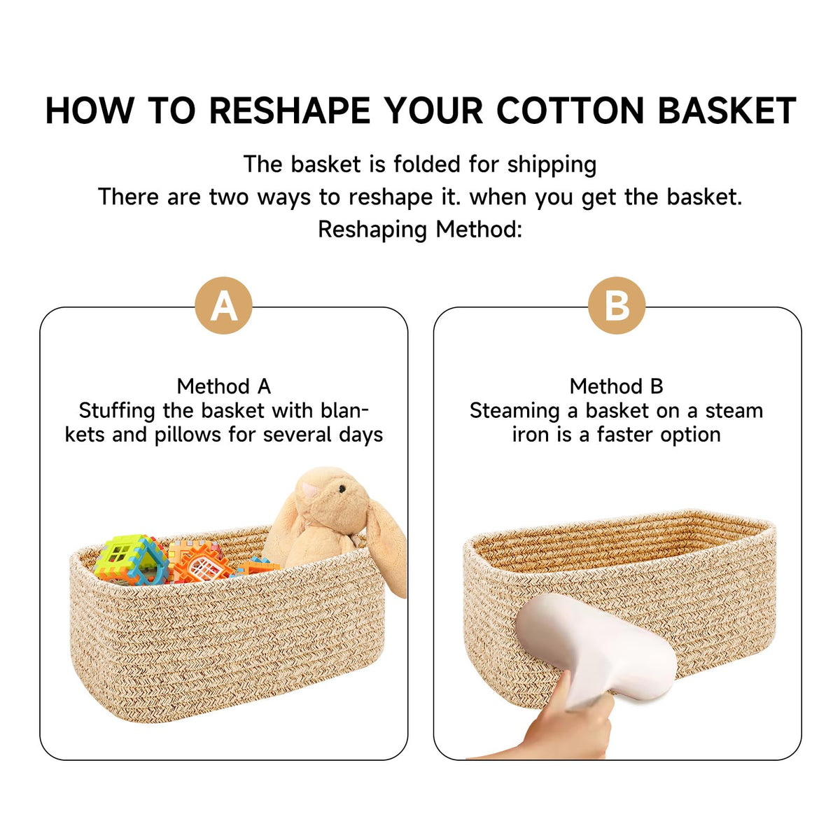 Small Storage Baskets for Organizing (4 Count)