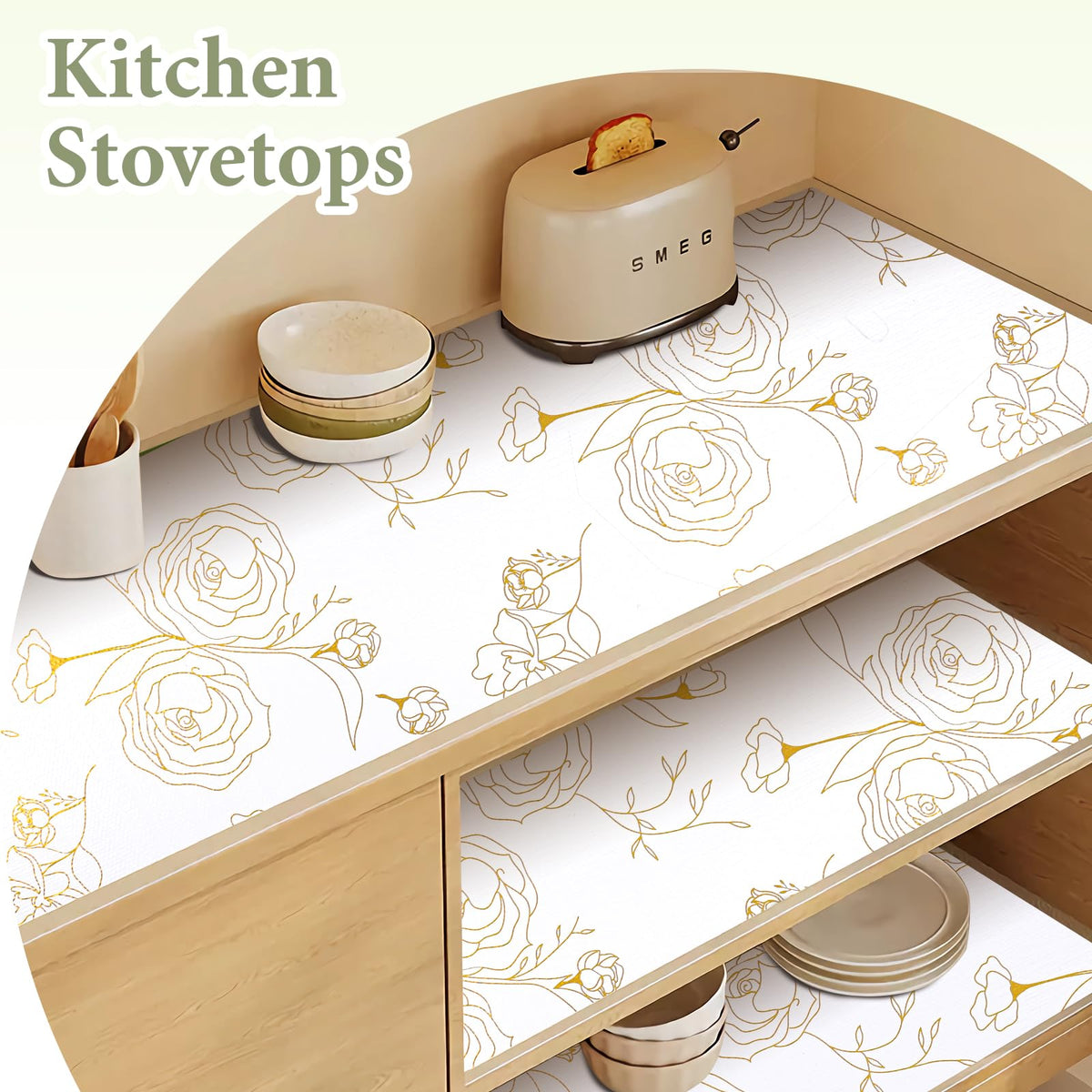 Shelf Liners for Kitchen Cabinets 12in x 30FT Non Adhesive Drawer Liner