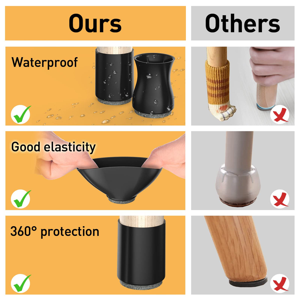 Chair Leg Floor Protectors (24 Count)