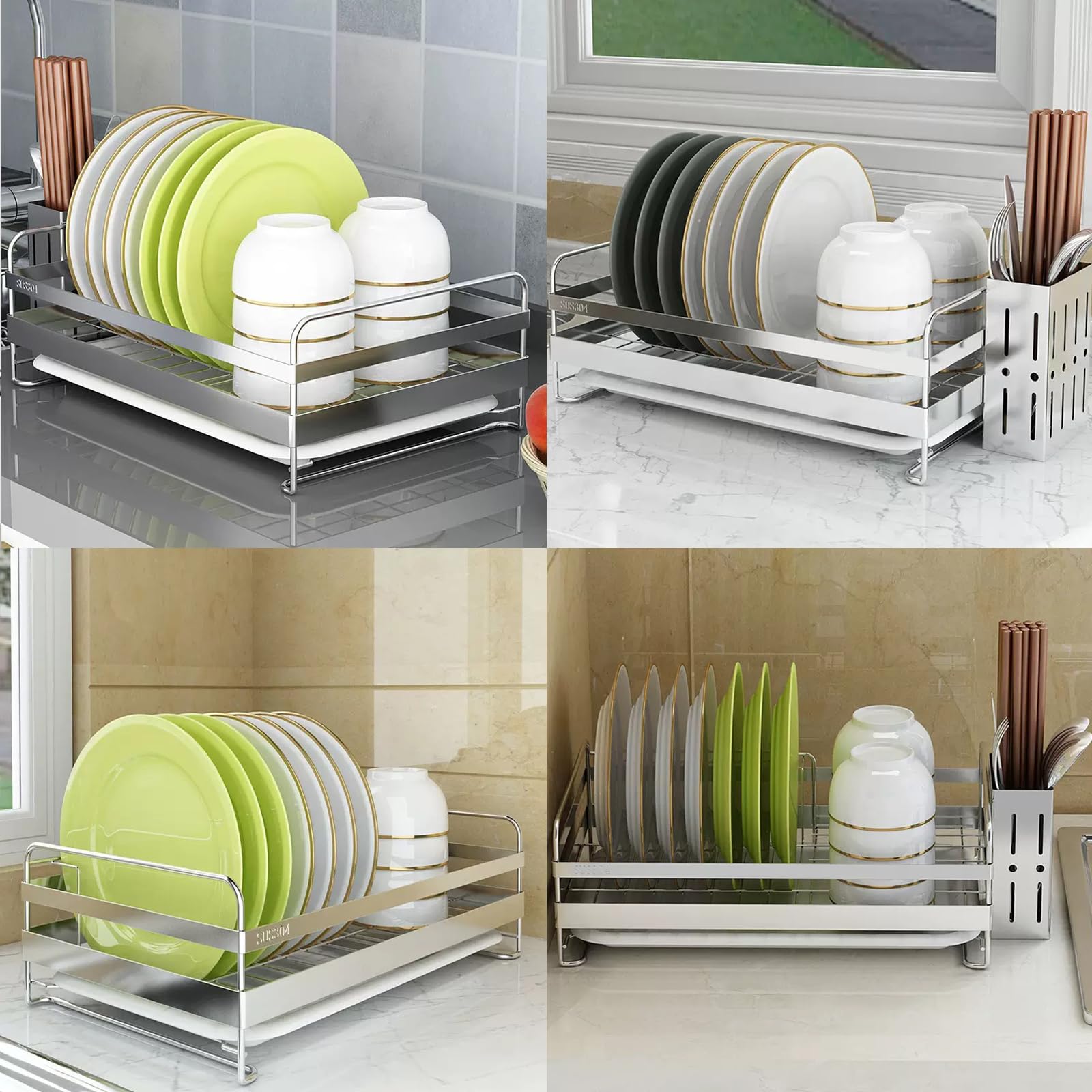 Stainless Steel Dish Racks for Kitchen Counter