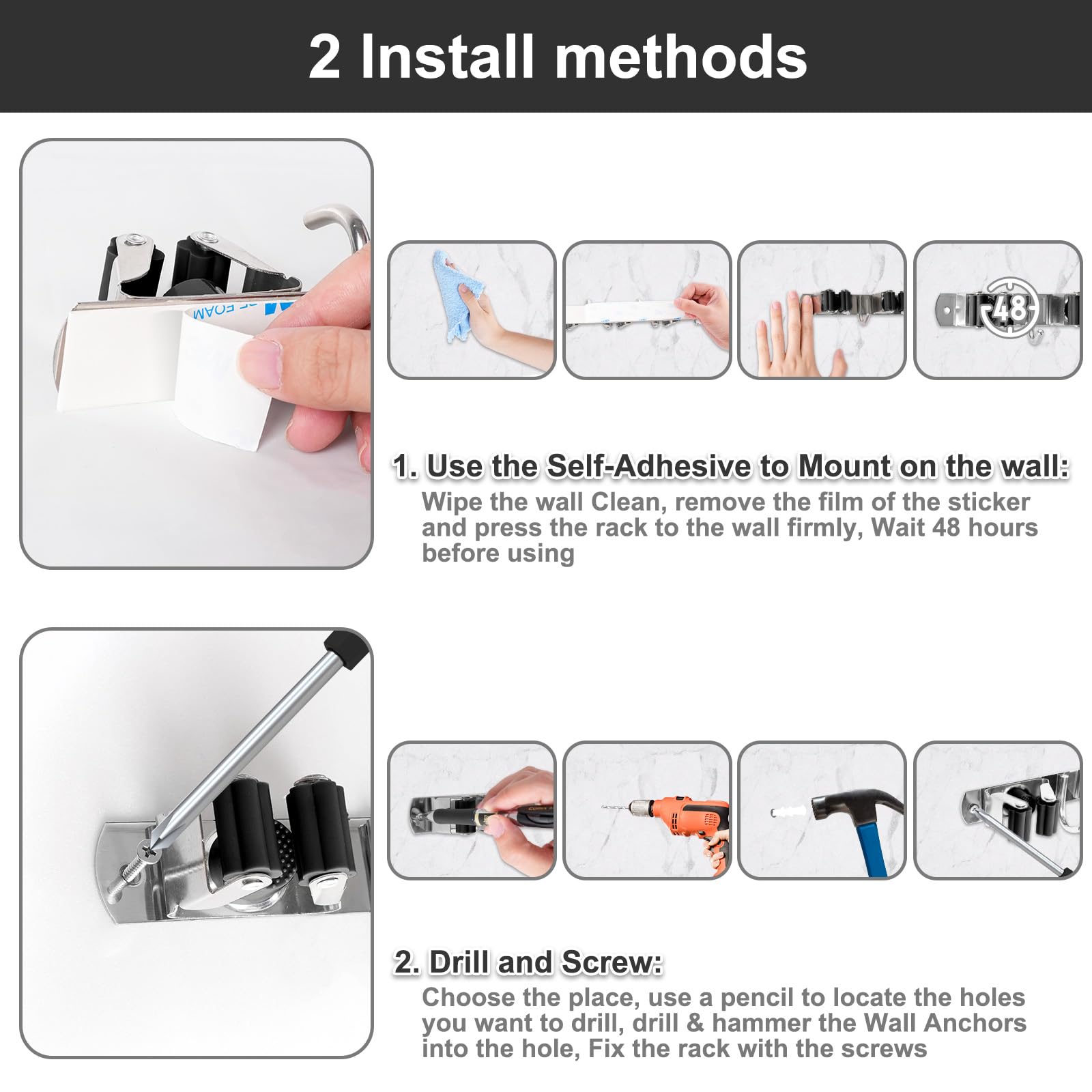 Broom Holder Wall Mount
