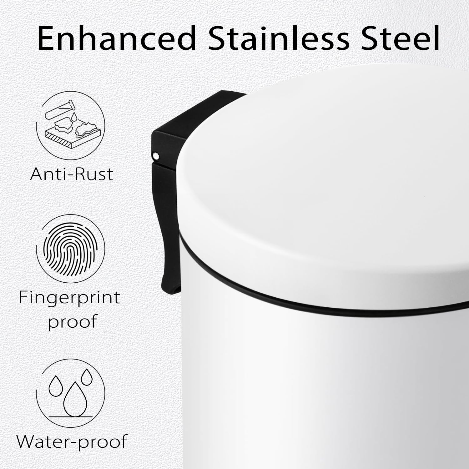 Small Bathroom Trash Can with Lid Soft Close