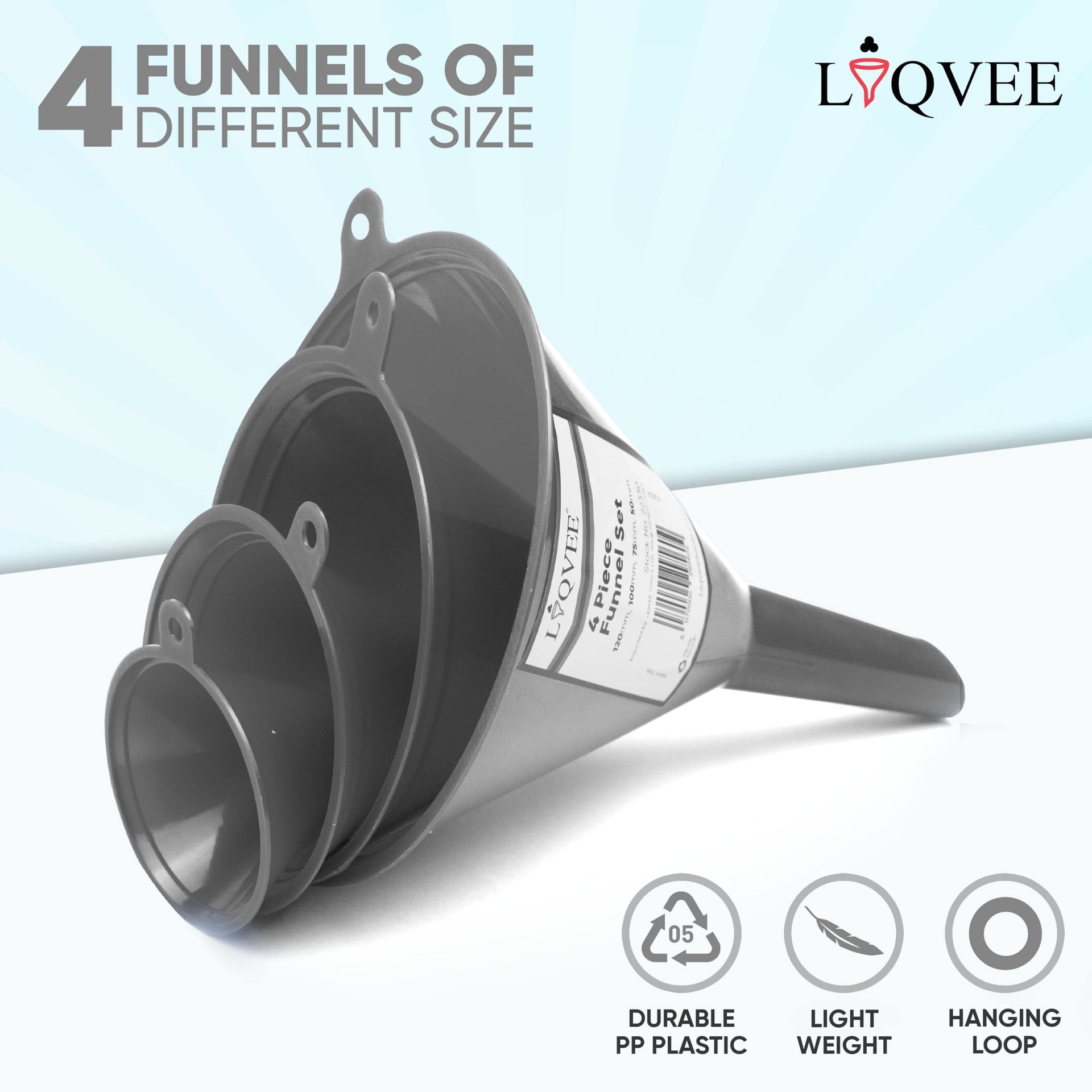 Funnel Gray in 4 Different Sizes