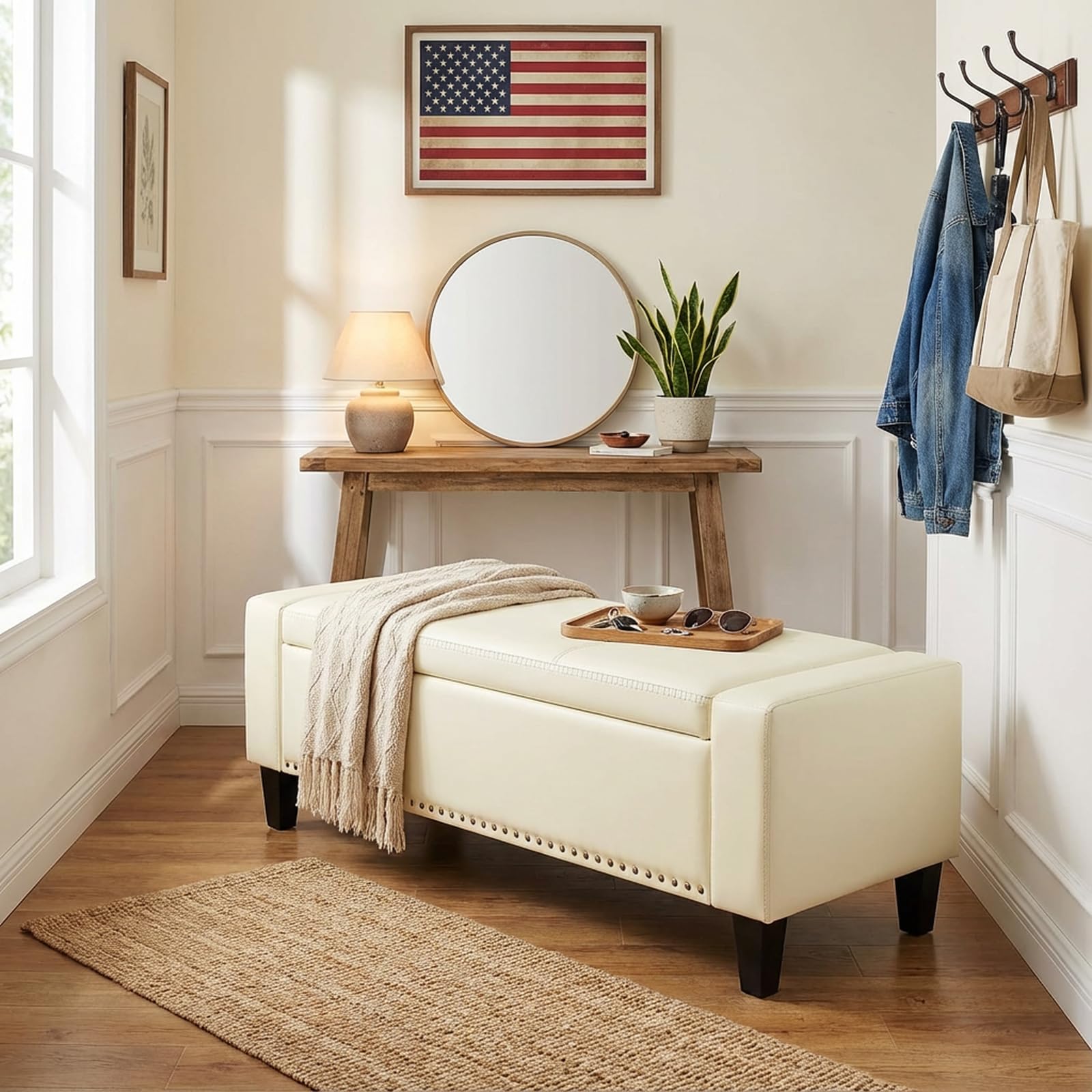 49''W Storage Ottoman Bench