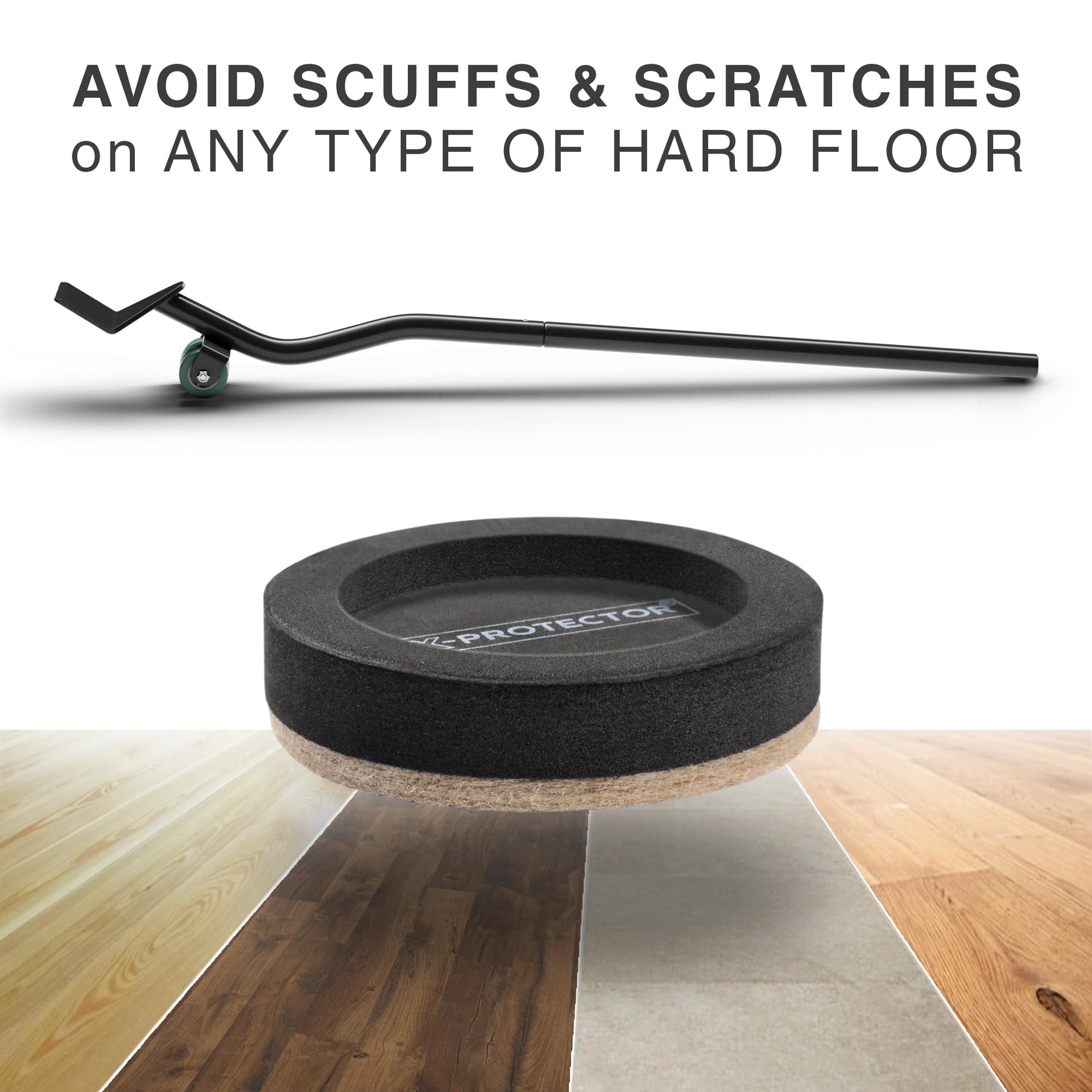 Felt Furniture Sliders for Hard Floors & Furniture Lifter Tool (4 Count)